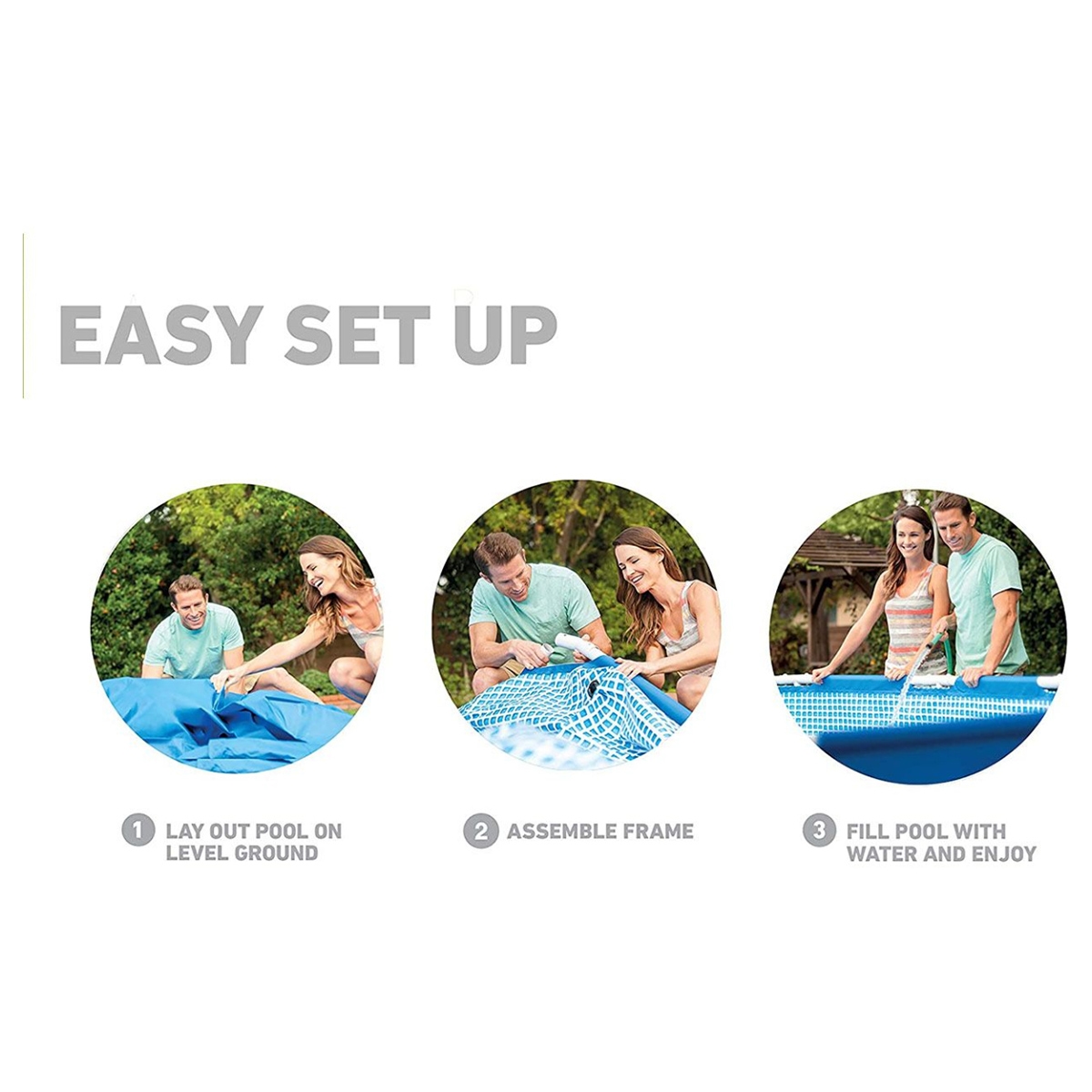 إنتكس مسبح دائري بإطار معدني 120 إنش للجنسين، 5-7 سنوات