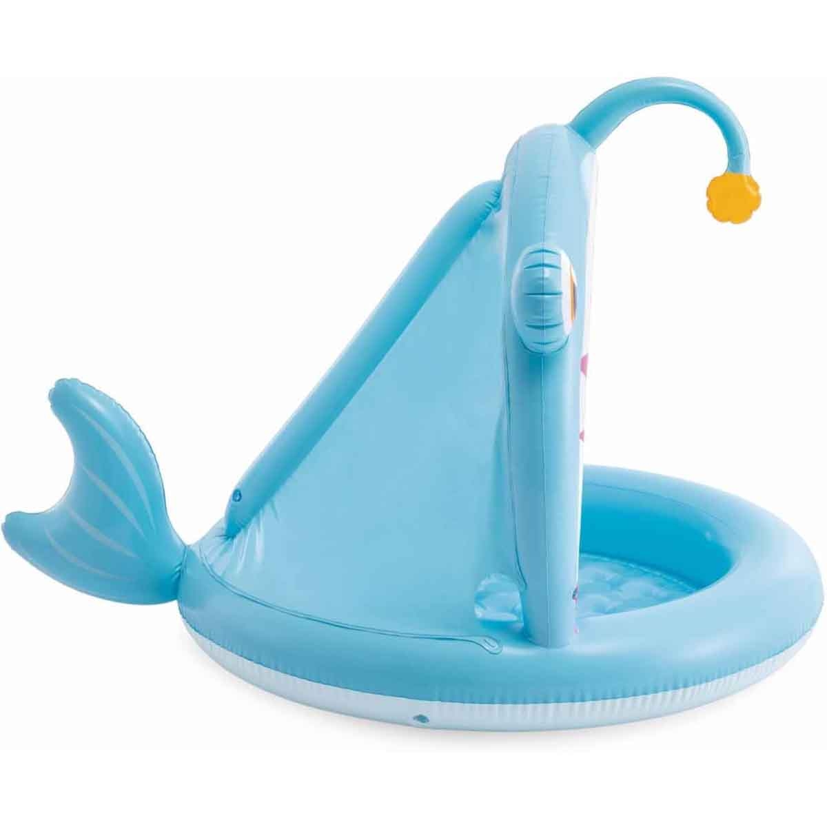 إنتكس مسبح أطفال منفوخ على شكل سمكة أنغلر مع مظلة شمسية للرضع، 0-2 سنوات