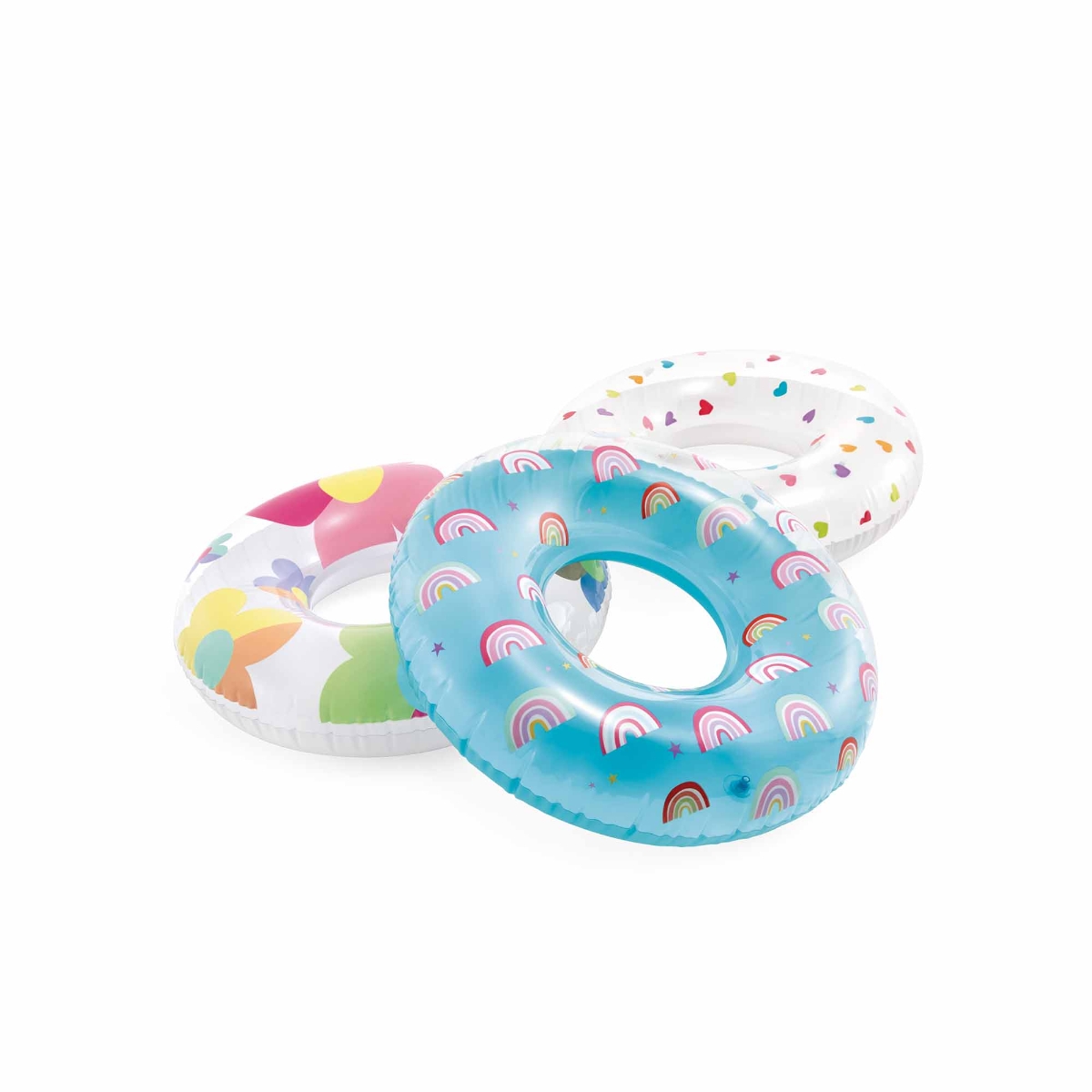 إنتكس عوامة دائرية سحرية قابلة للنفخ، تصميمات متنوعة، للجنسين، 8-10 سنوات