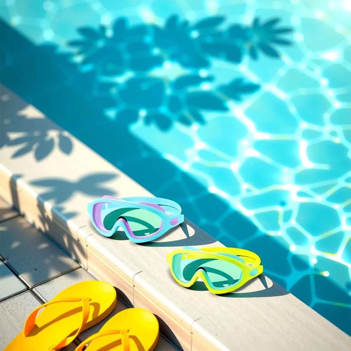 إنتكس مجموعة سترة سباحة ديلوكس مع 2 عوامات أذرع ديلوكس و2 نظارات سباحة للأطفال للجنسين عمر 3-4 سنوات