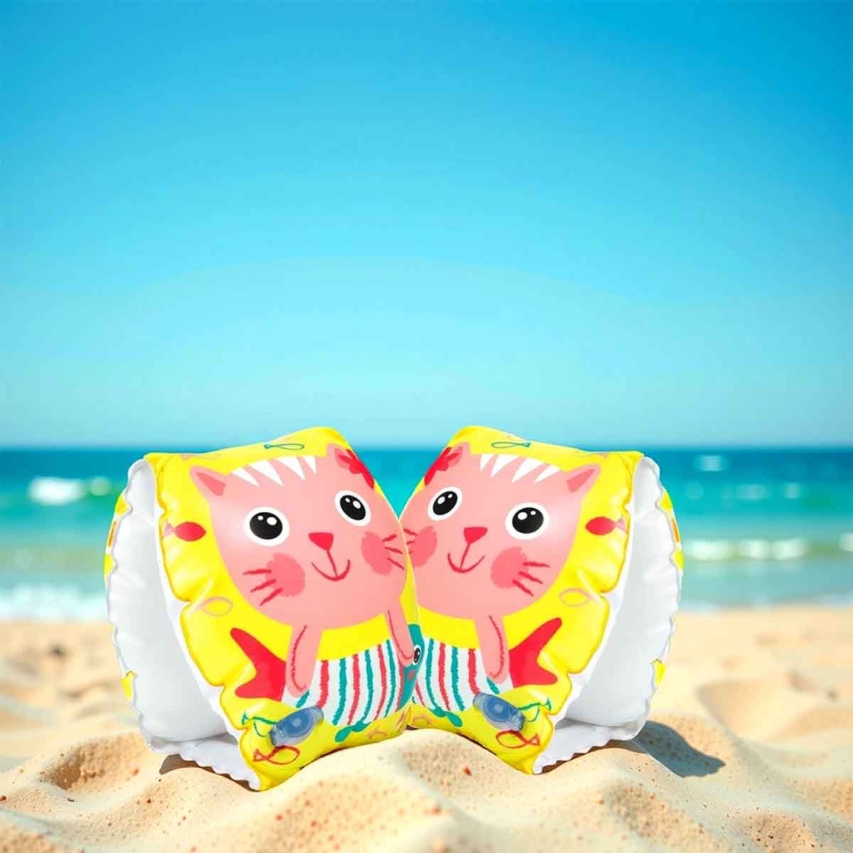 إنتكس مجموعة عوامات أذرع قطة سعيدة مع سترة سباحة مدرسة السباحة للأطفال عمر 0-2 سنوات