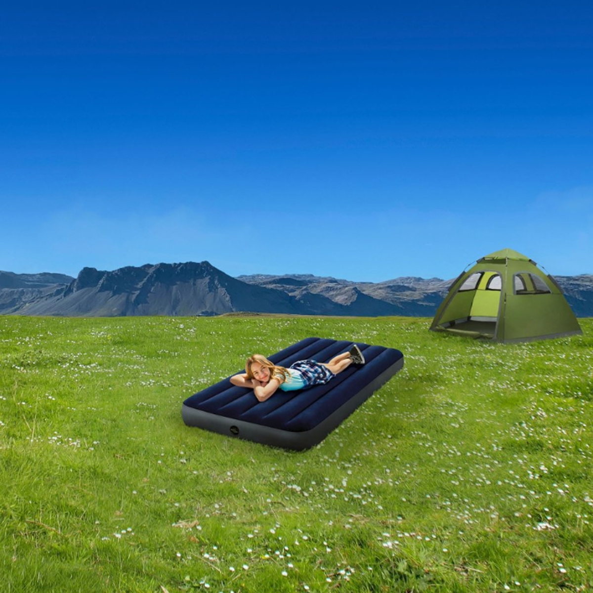 إنتكس سرير هوائي توين كلاسيك داوني قابل للنفخ من سلسلة دورا-بيم للجنسين