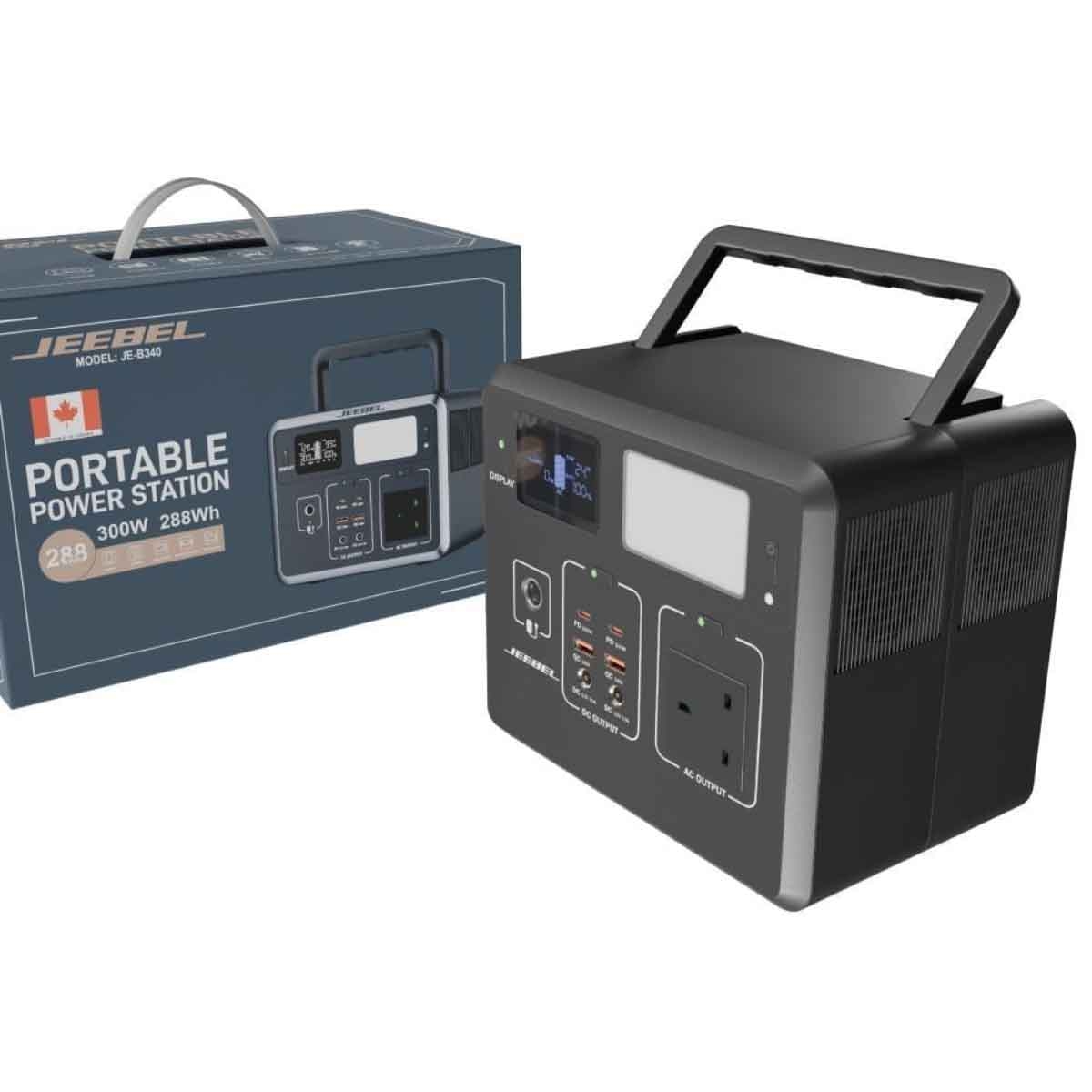جيبل محطة طاقة محمولة LiFePo4 بقدرة 300 واط ومخرج AC وسعة 90000mAh