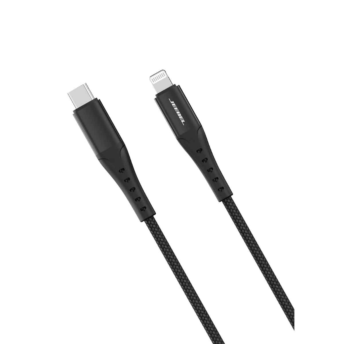 جيبل كابل USB-C إلى لايتنينغ مضفر بطول 1.2 متر باللون الأسود