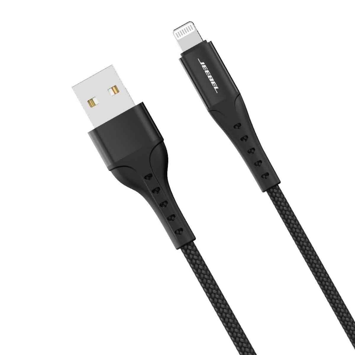 جيبل كابل USB إلى لايتنينغ مضفر بطول 1.2 متر باللون الأسود