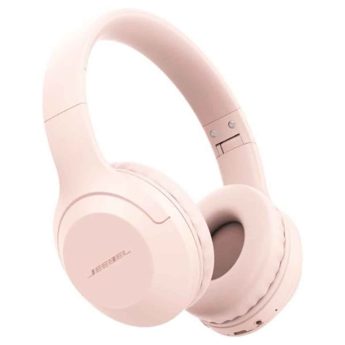 جيبل سماعة رأس لاسلكية تدعم AUX وUSB وبطاقة SD باللون الوردي