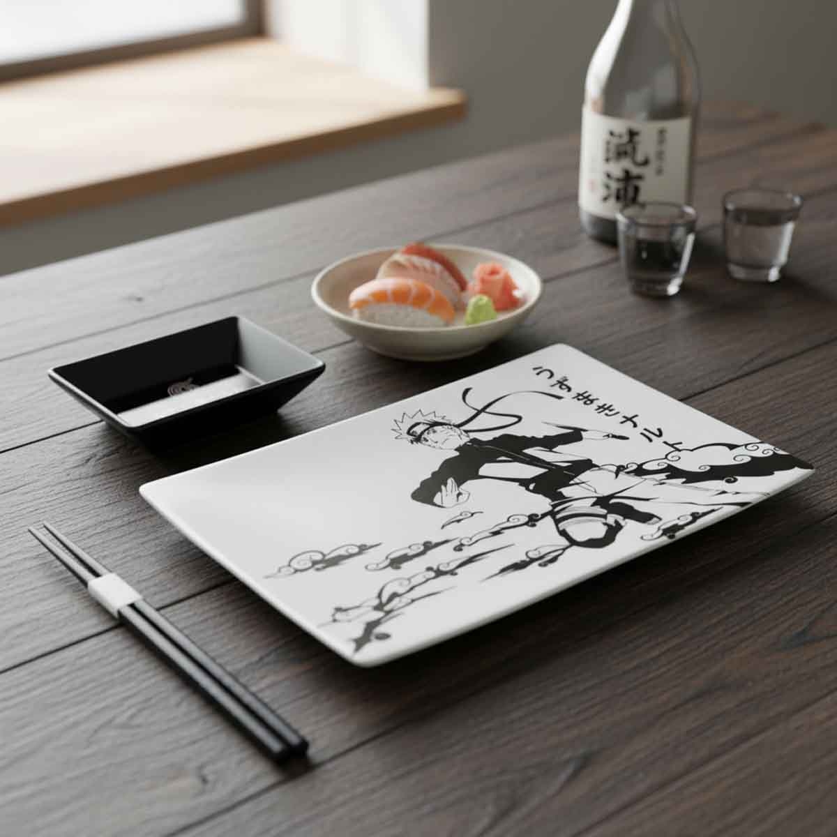 جاست فانكي طقم سوشي ناروتو شيبودن أسود وأبيض