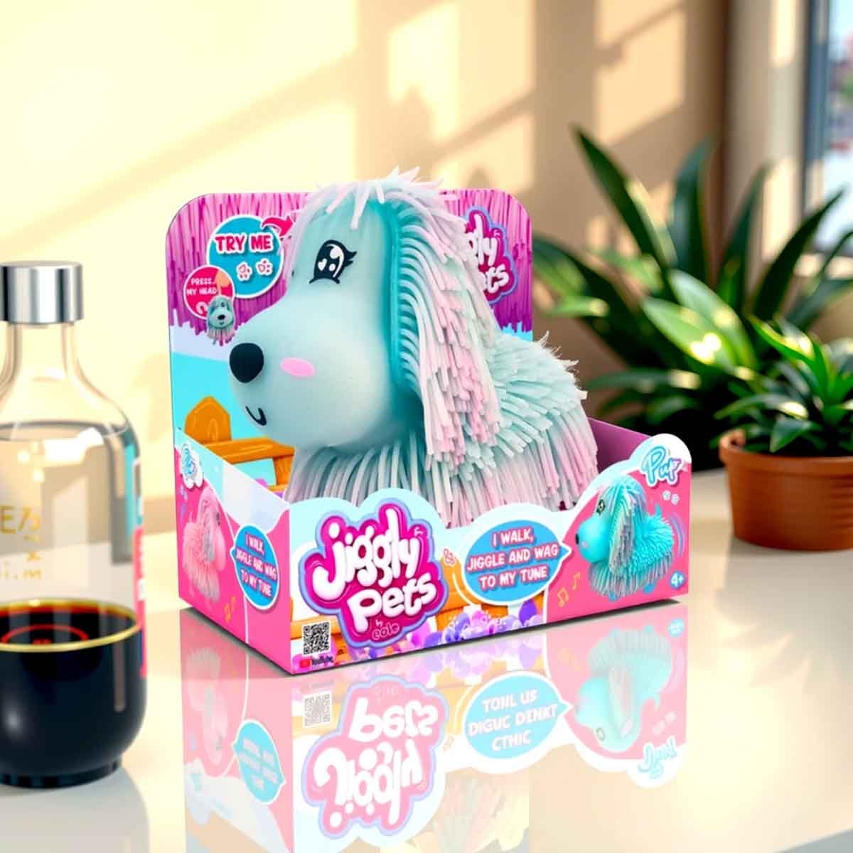 جيغلي بيتس تمثال وجه جرو أزرق بتعابير وجه للأطفال من عمر 5 إلى 7 سنوات