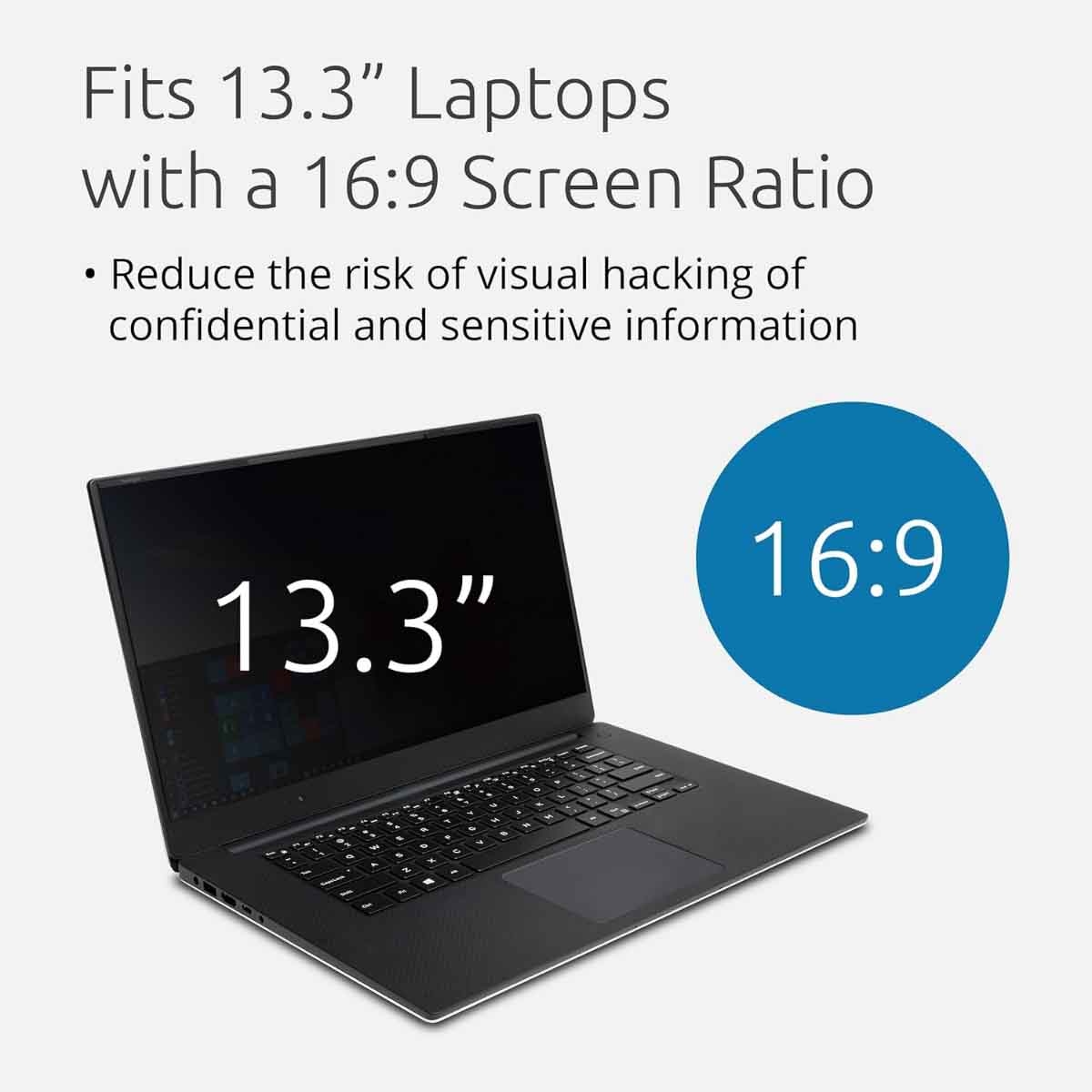 كينسينغتون فلتر خصوصية قابل للإزالة مقاس 13.3 انش بنسبة عرض 16:9