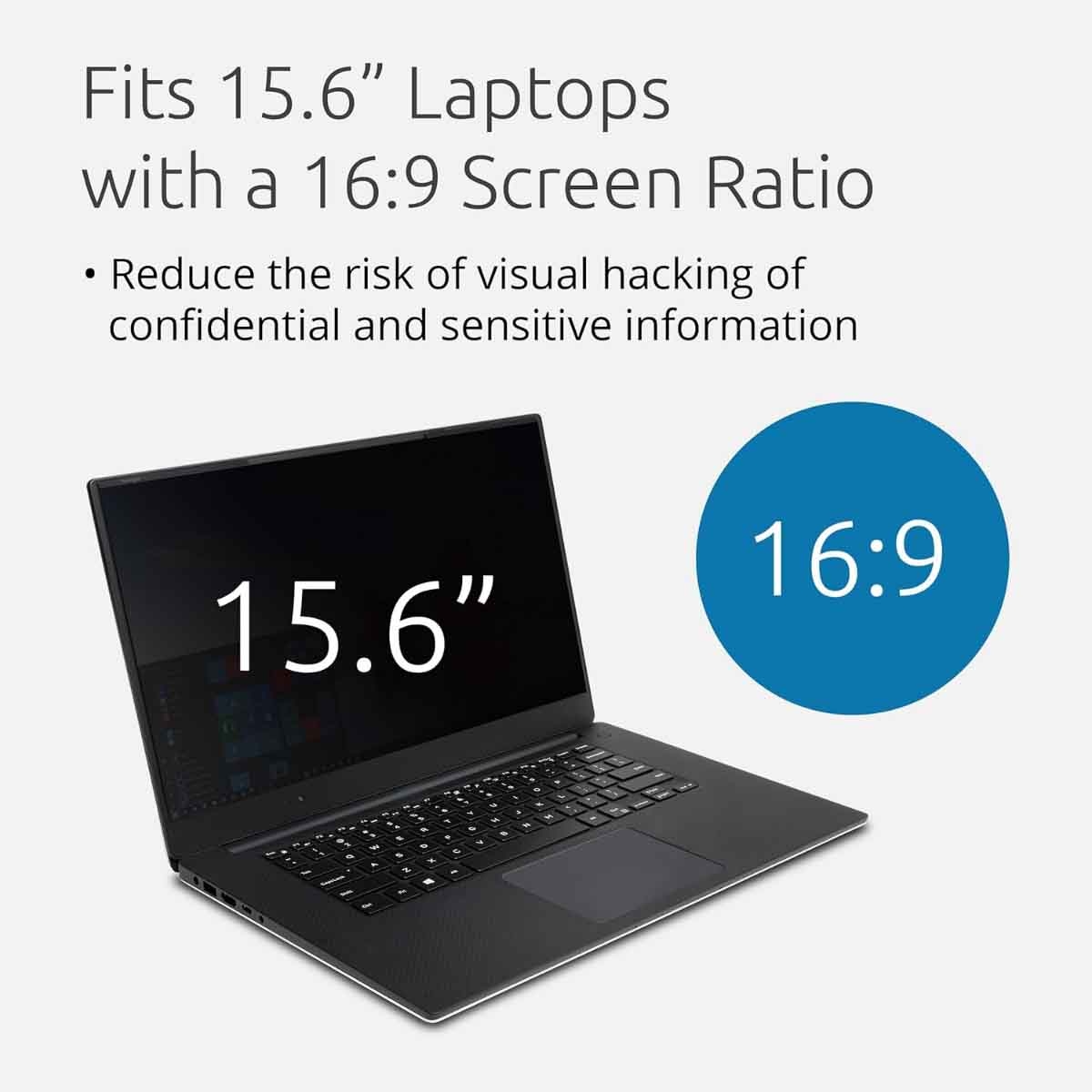 كينسينغتون فلتر خصوصية قابل للإزالة مقاس 15.6 انش بنسبة عرض 16:9