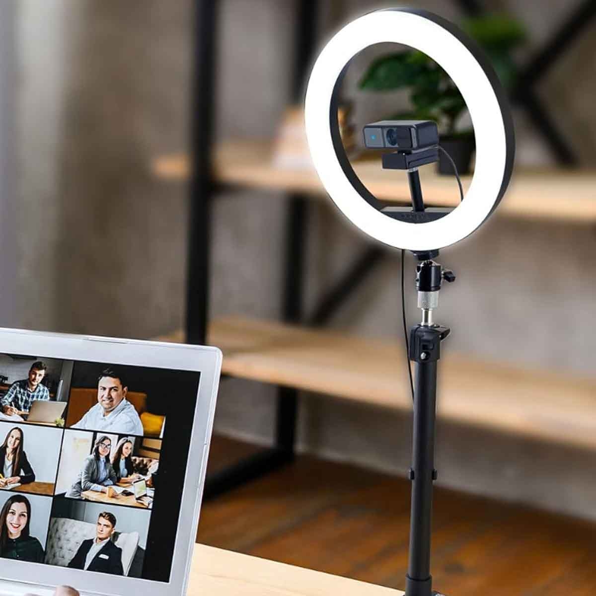 كينسينغتون إضاءة حلقيّة LED ثنائية اللون L1000 مع حامل كاميرا ويب