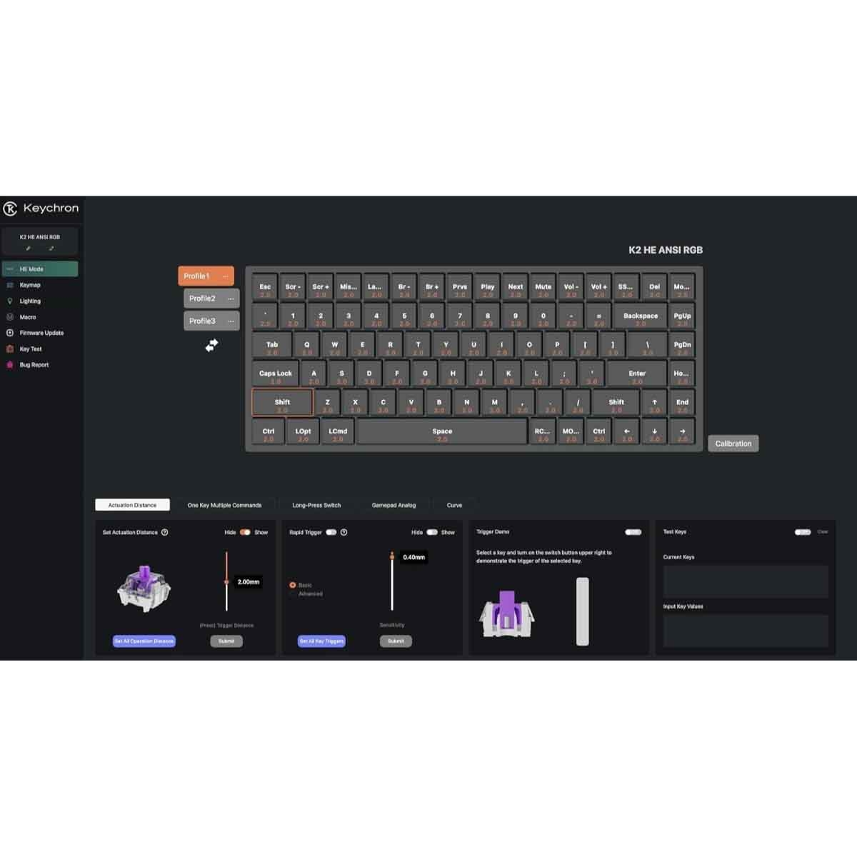 كايكرون K2 HE أسود لوحة مفاتيح لاسلكية للألعاب بنسبة 75٪ بإضاءة RGB وتخطيط عربي