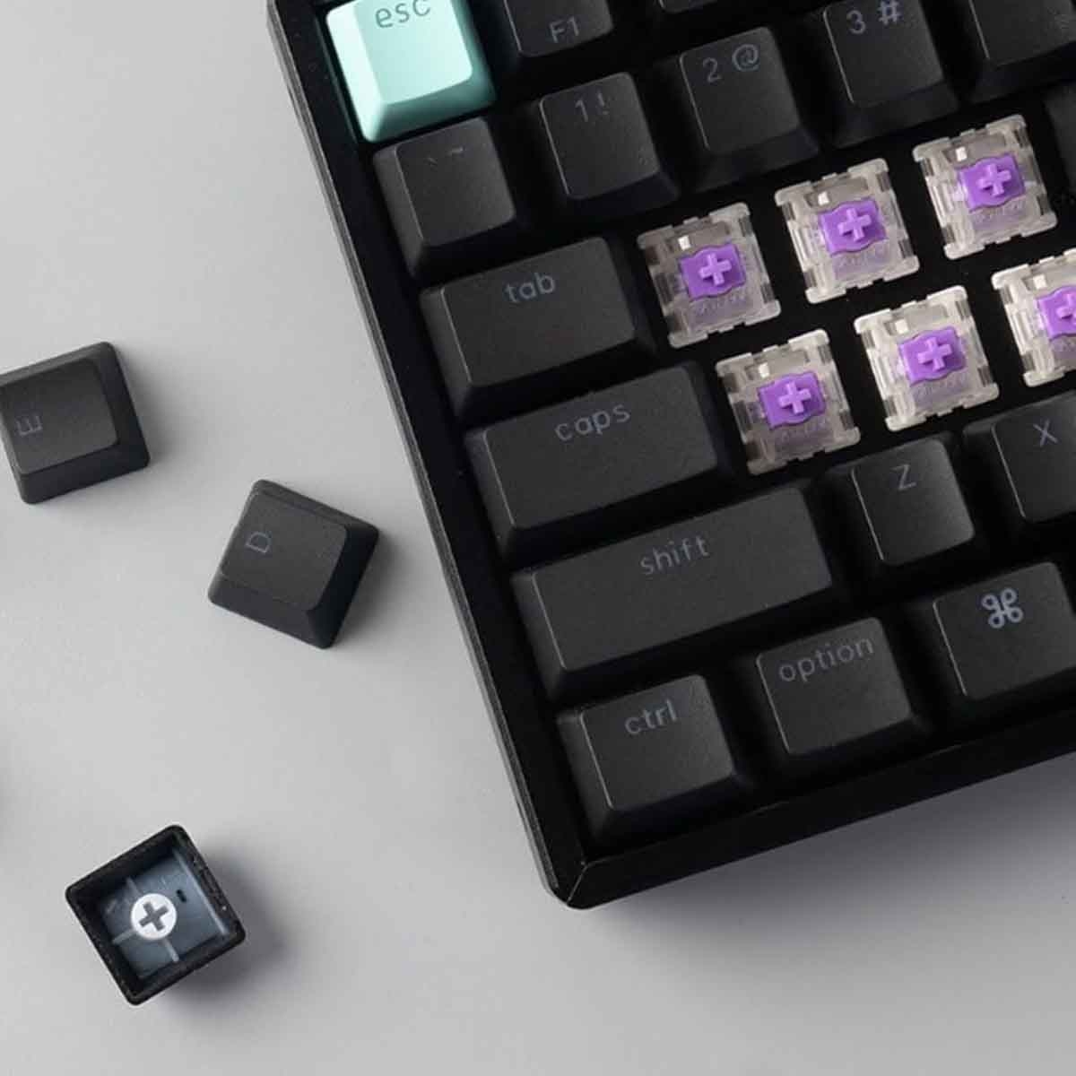 كايكرون K2 HE أسود لوحة مفاتيح لاسلكية للألعاب بنسبة 75٪ بإضاءة RGB وتخطيط عربي