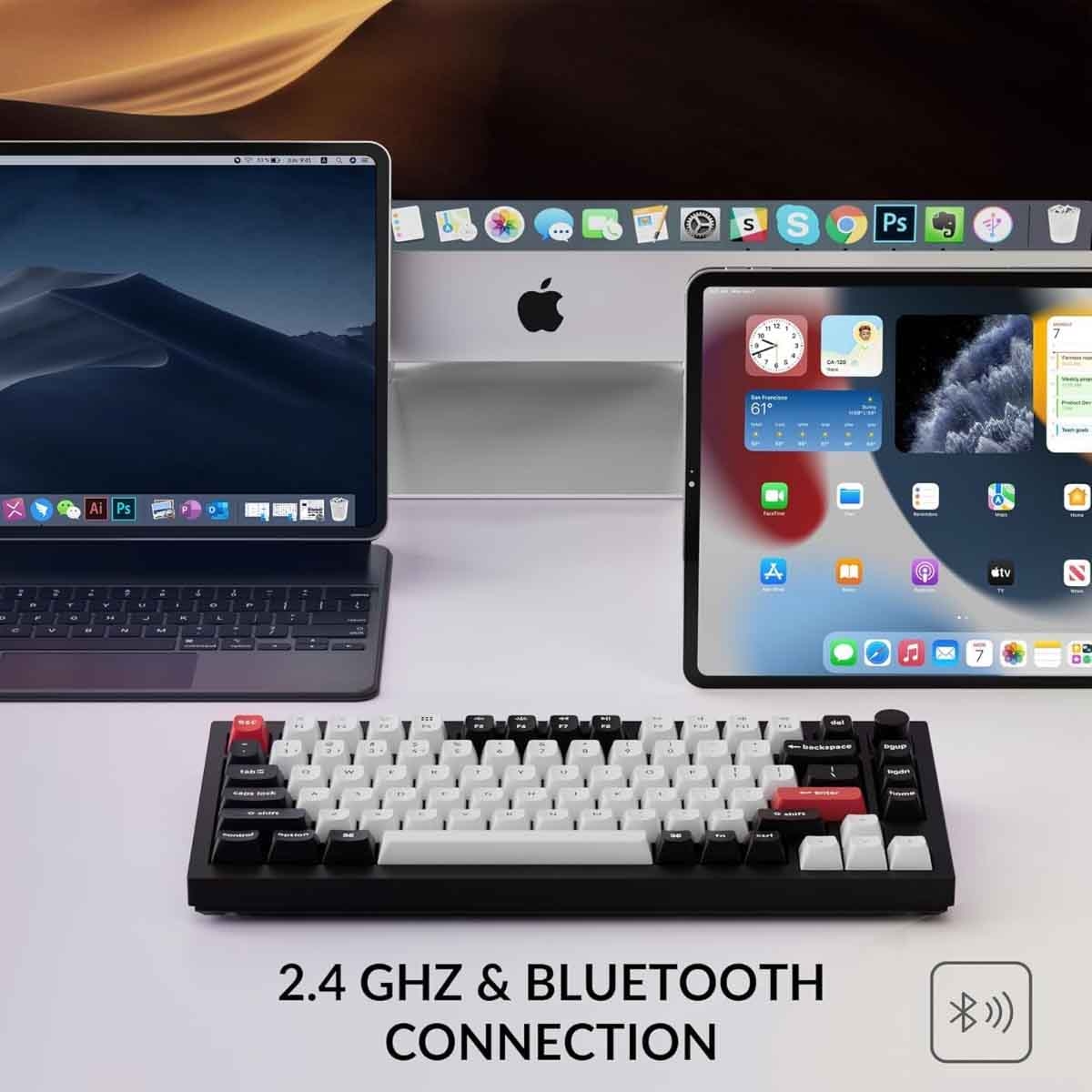 كايكرون Q1 HE أسود لوحة مفاتيح للألعاب لاسلكية بمفاتيح نيبيولا قابلة للتبديل مع إصدار زر التحكم