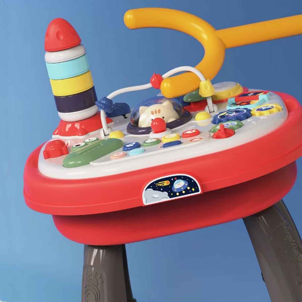 كيكي بيبي طاولة ألعاب متعددة الوظائف من جهتين بلون أحمر بتصميم مياو مياو للأطفال من عمر 0-2 سنة