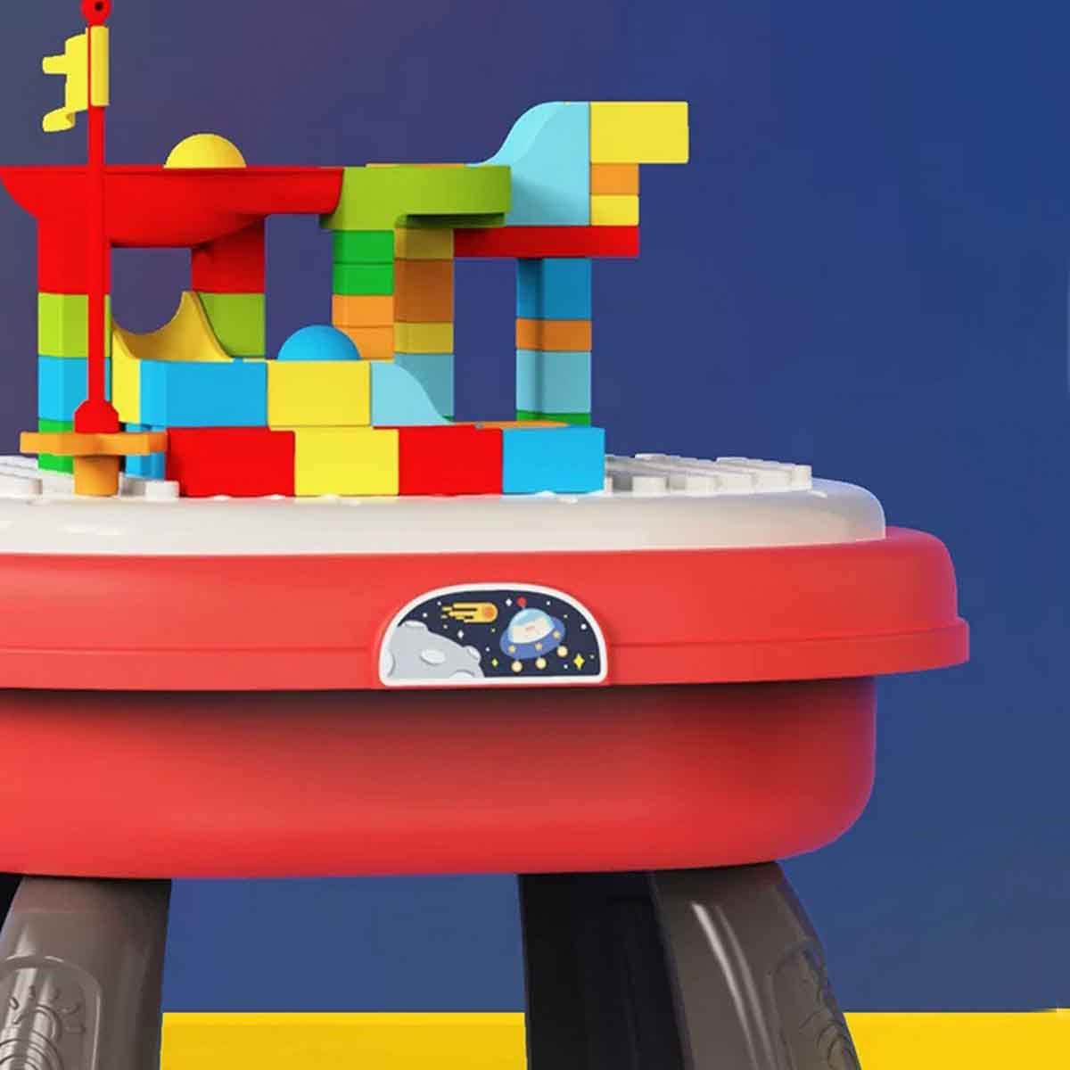 كيكي بيبي طاولة ألعاب متعددة الوظائف من جهتين بلون أحمر بتصميم مياو مياو للأطفال من عمر 0-2 سنة