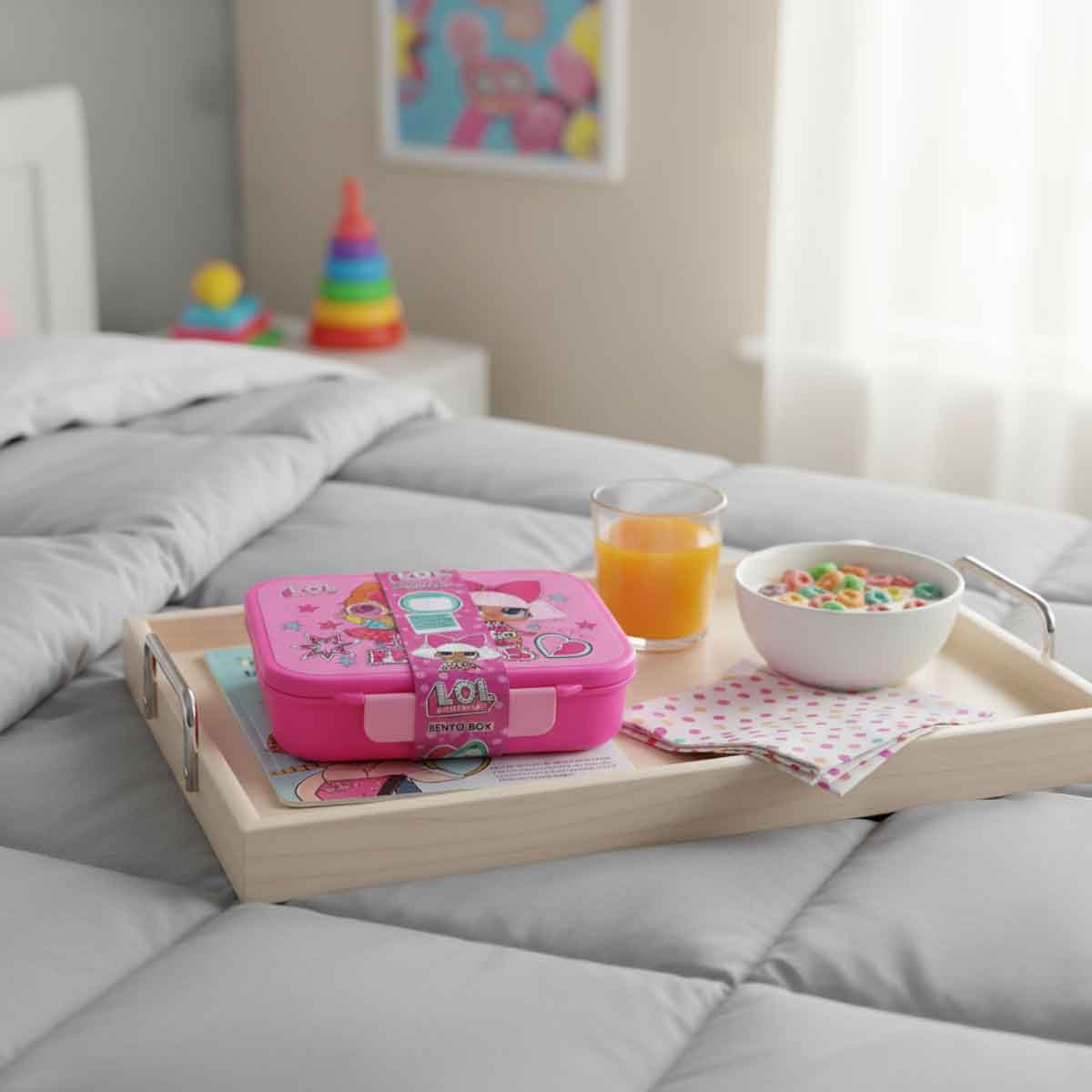 إل أو إل سيربرايز صندوق غداء بنتو عصري سعة 1100 مل مع 6 أقسام