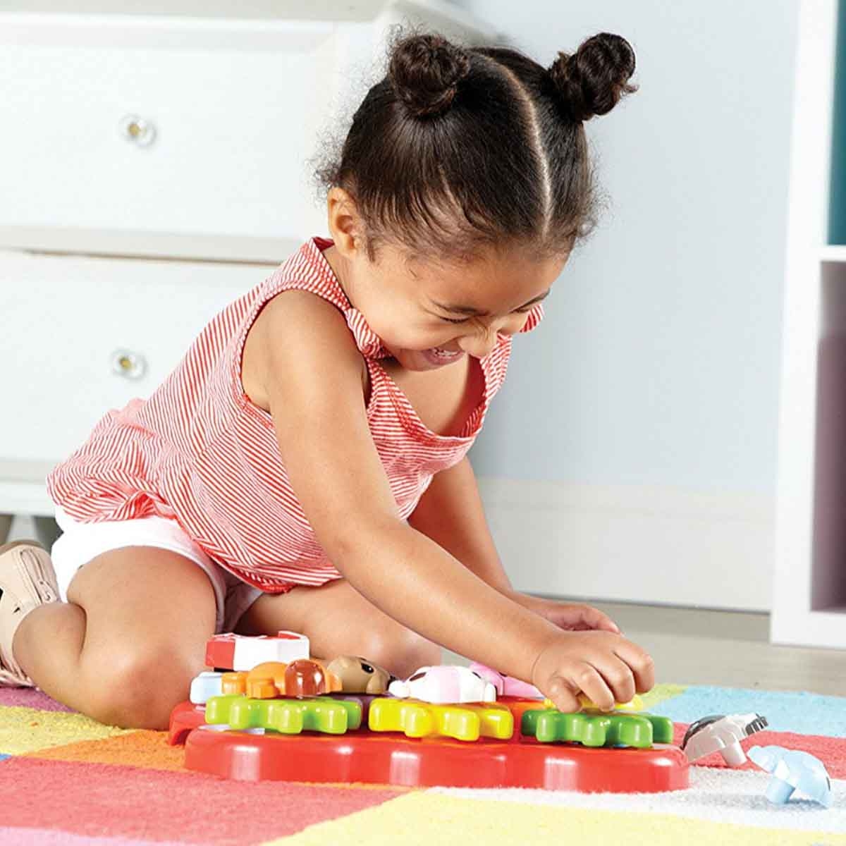 ليرننغ ريسورسز أصدقاء المزرعة بناء ودوران للأطفال الرضع، 0-2 سنوات