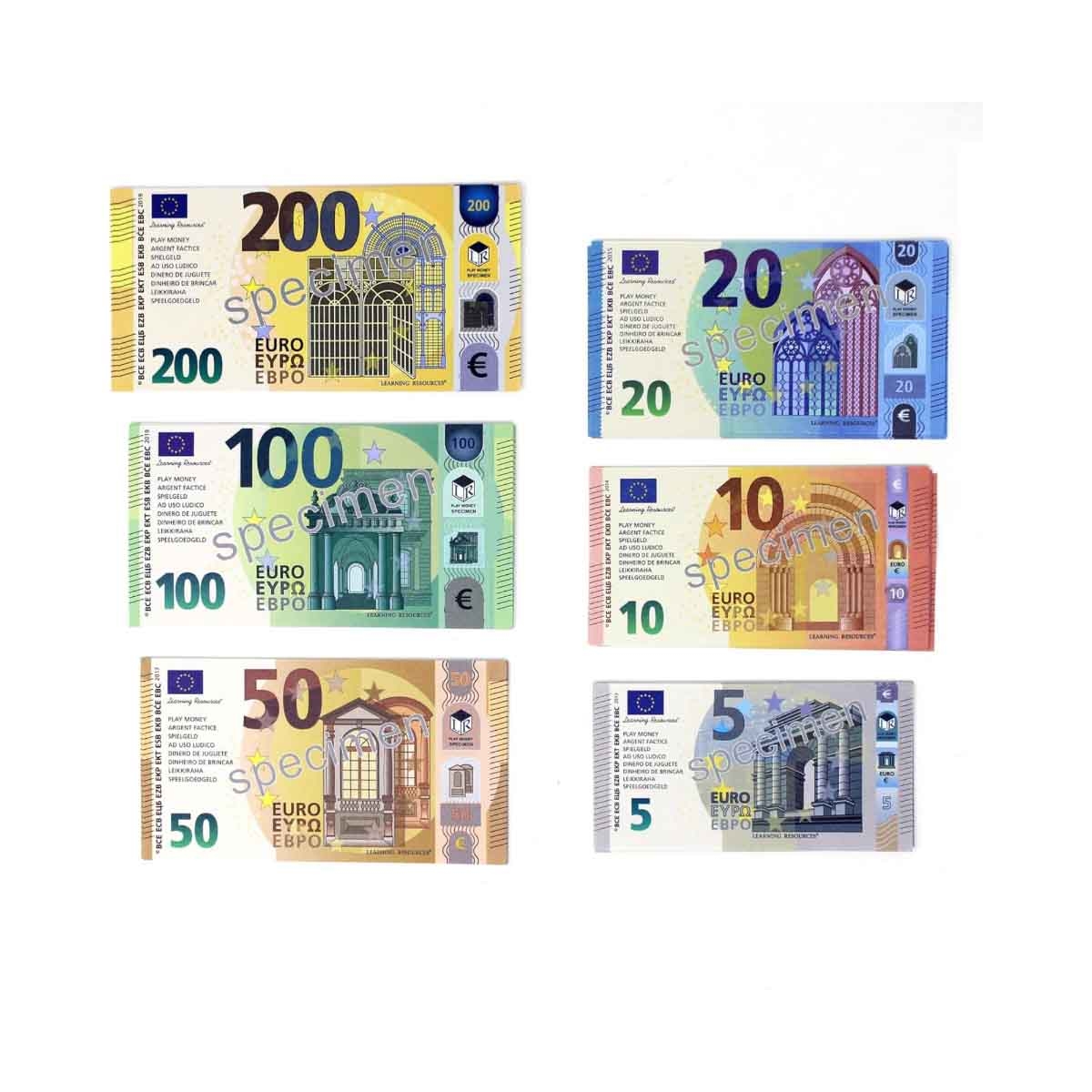 ليرننغ ريسورسز مجموعة أوراق نقدية يورو تعليمية للجنسين، 3-4 سنوات