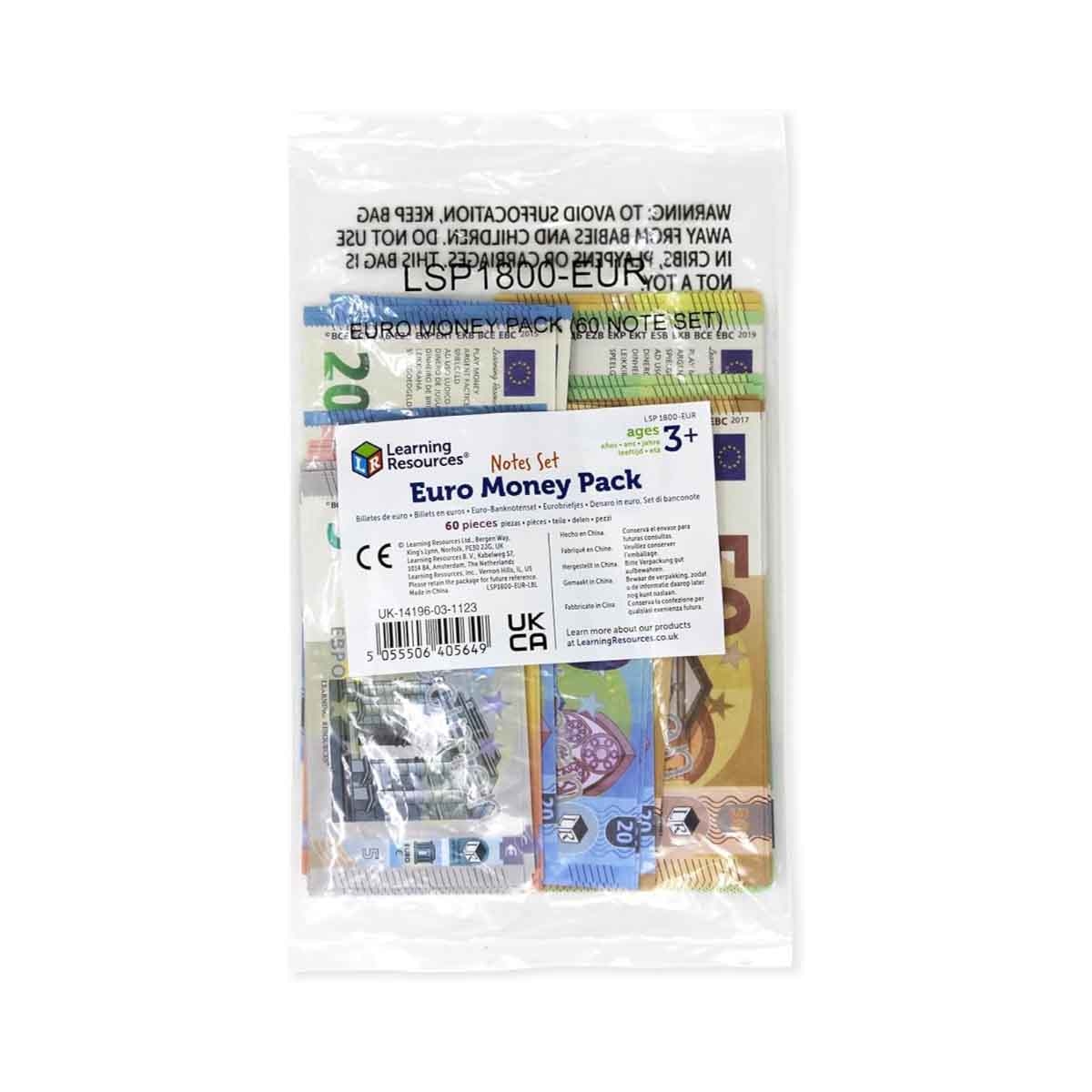 ليرننغ ريسورسز مجموعة أوراق نقدية يورو تعليمية للجنسين، 3-4 سنوات