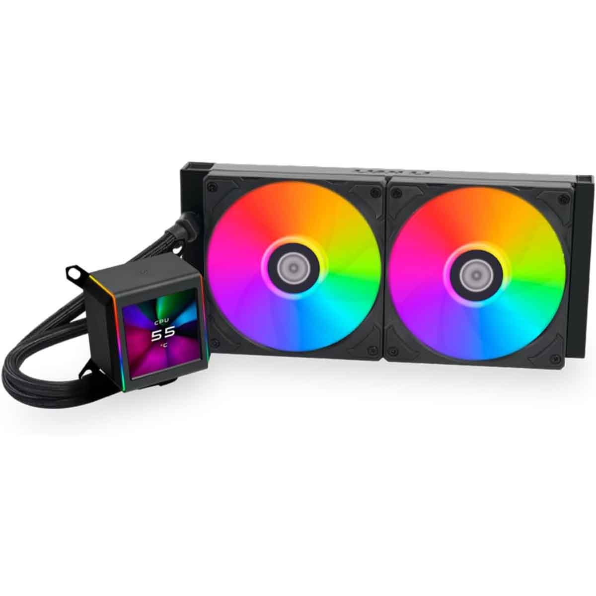 ليان لي مبرد سائل للمعالج Galahad II LCD ARGB أسود