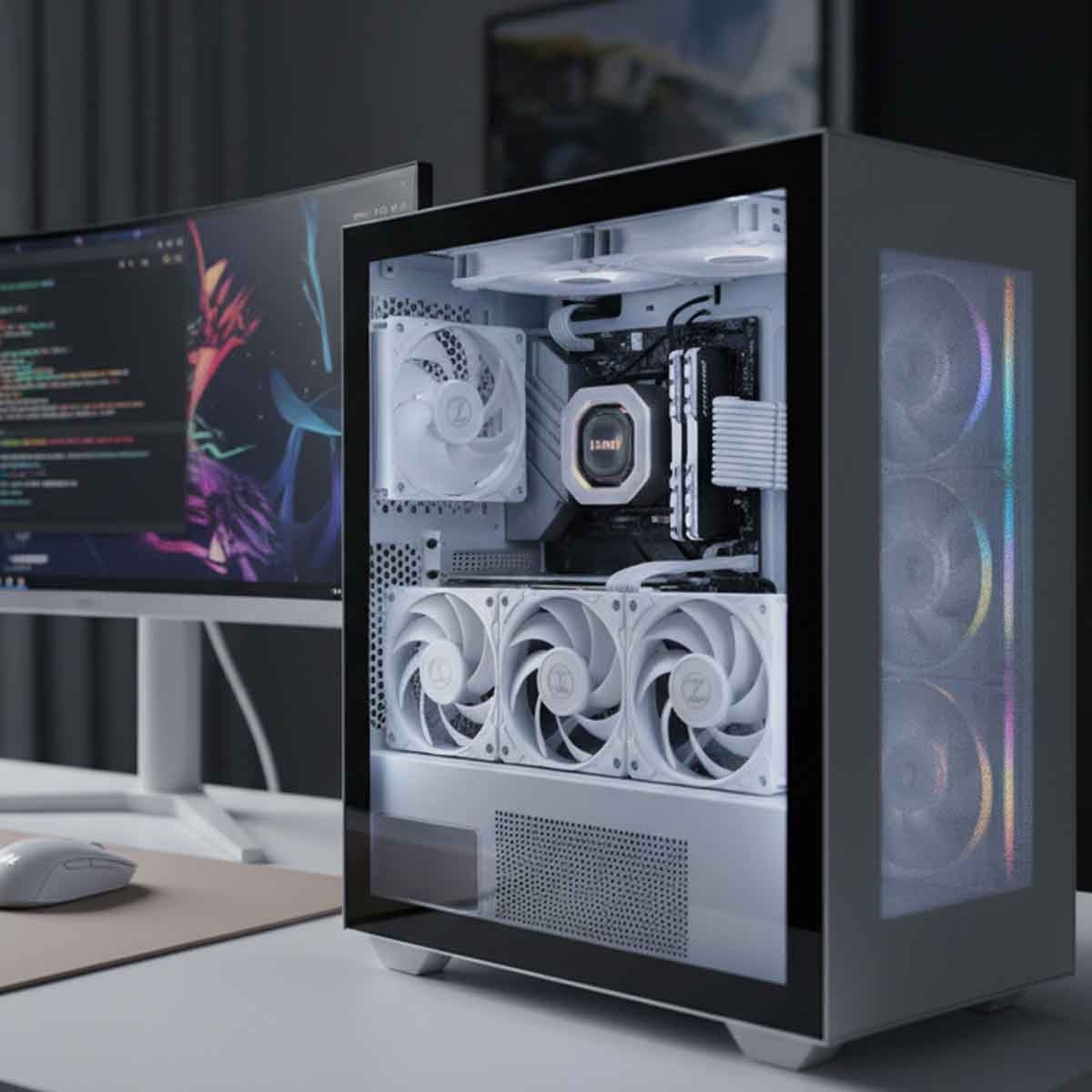 ليان لي مروحة تبريد PWM بسرعة 2600RPM بيضاء