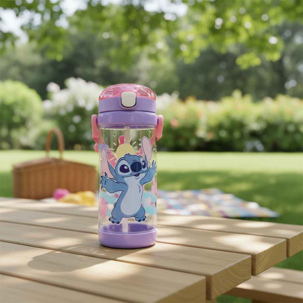 ليليو & ستيتش زجاجة ماء مربعة فاخرة مضادة للتسرب سعة 500 مل