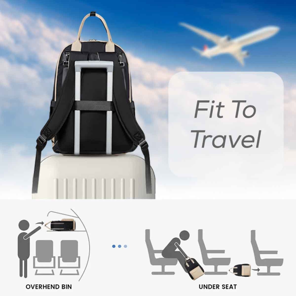 ليتل ستوري حقيبة حفاضات ظهر كينزي للسفر أسود للأم والأب