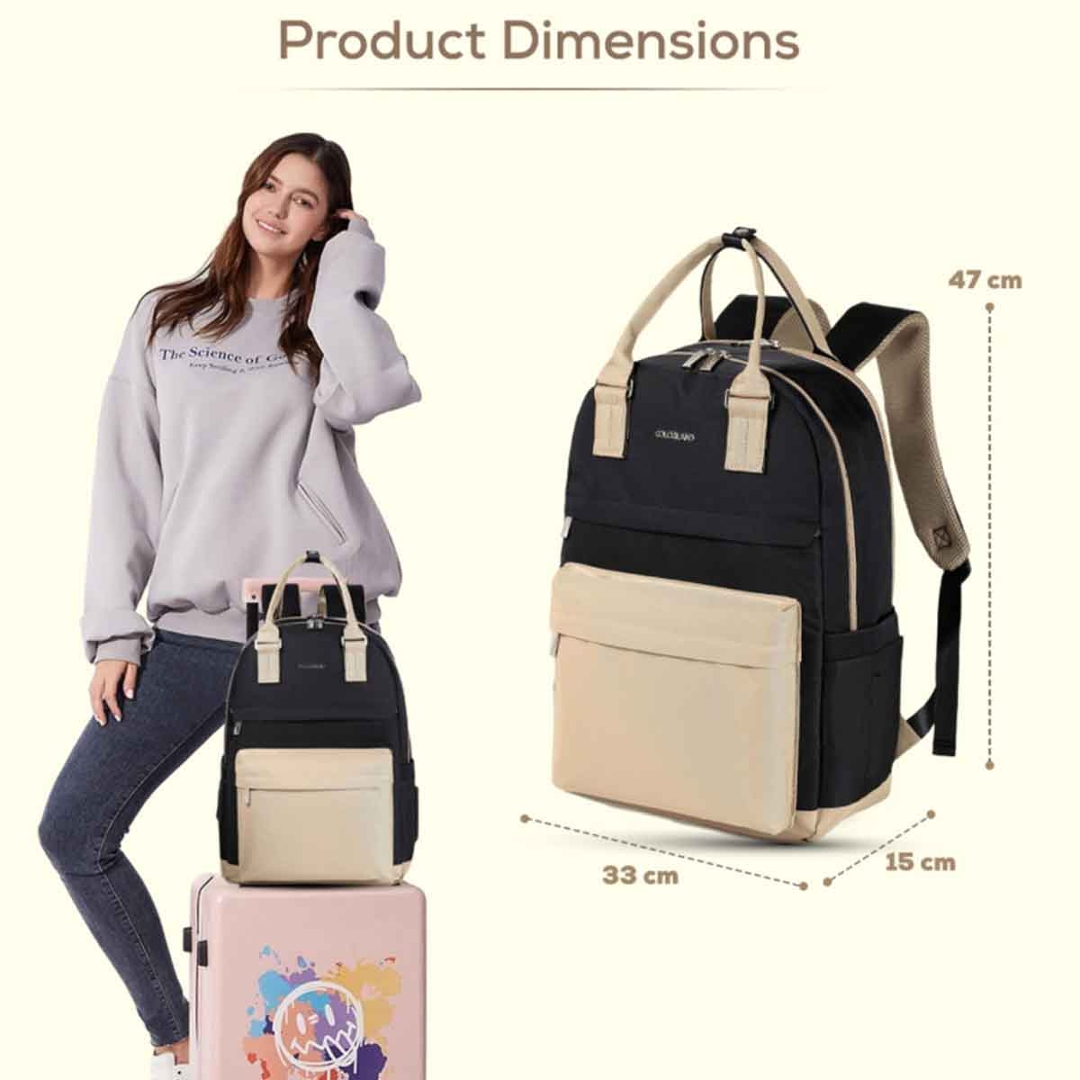 ليتل ستوري حقيبة حفاضات ظهر كينزي للسفر أسود للأم والأب