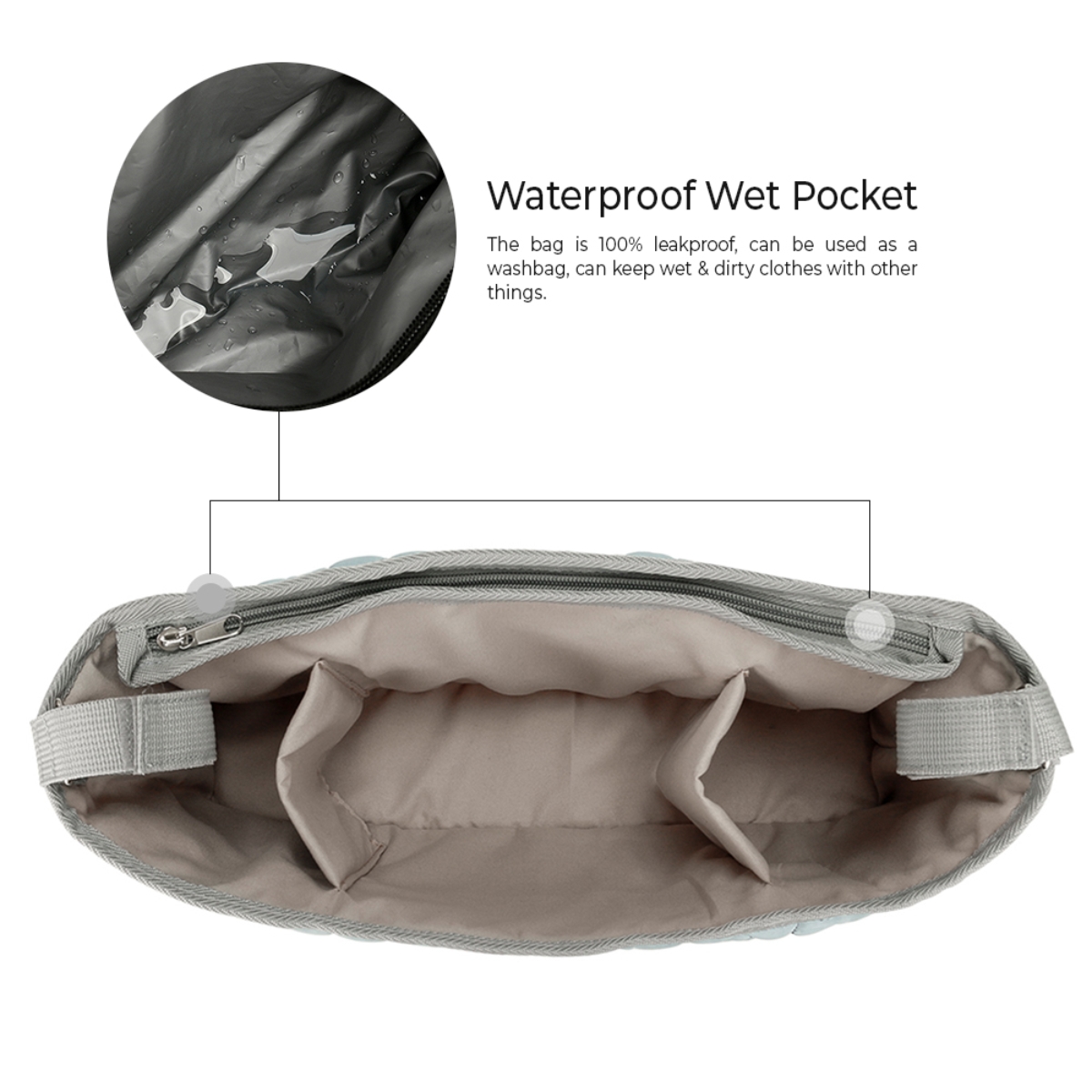 ليتل ستوري حقيبة عربة مبطنة فاخرة باللون الأزرق للأطفال من عمر 0 إلى 2 سنة