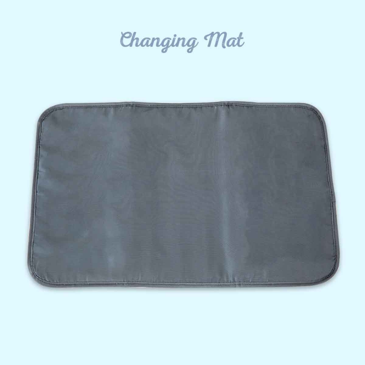 ليتل ستوري حقيبة حفاضات للأب باللون الرمادي مع سجادة تغيير وأحزمة عربة