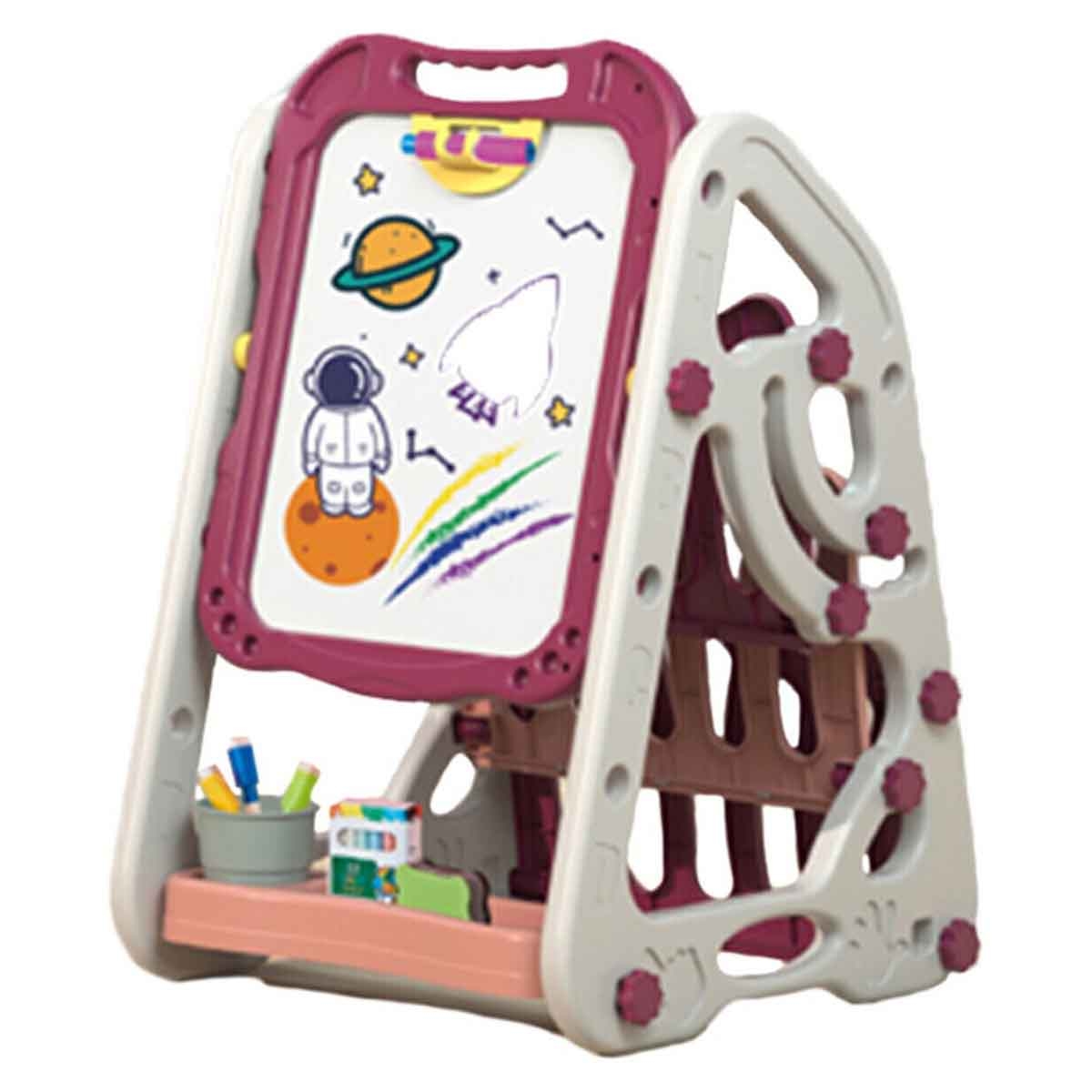 ليتل ستوري لوح رسم مغناطيسي متعدد الوظائف مزدوج الجانبين مع رف كتب