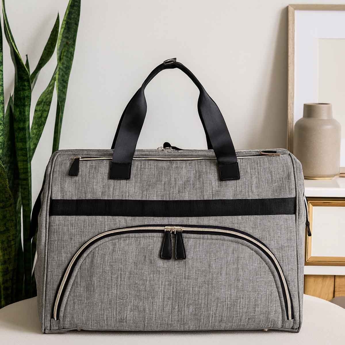 ليتل ستوري حقيبة حفاضات XL جابرييل للأم والأب باللون الرمادي مع سجادة تغيير