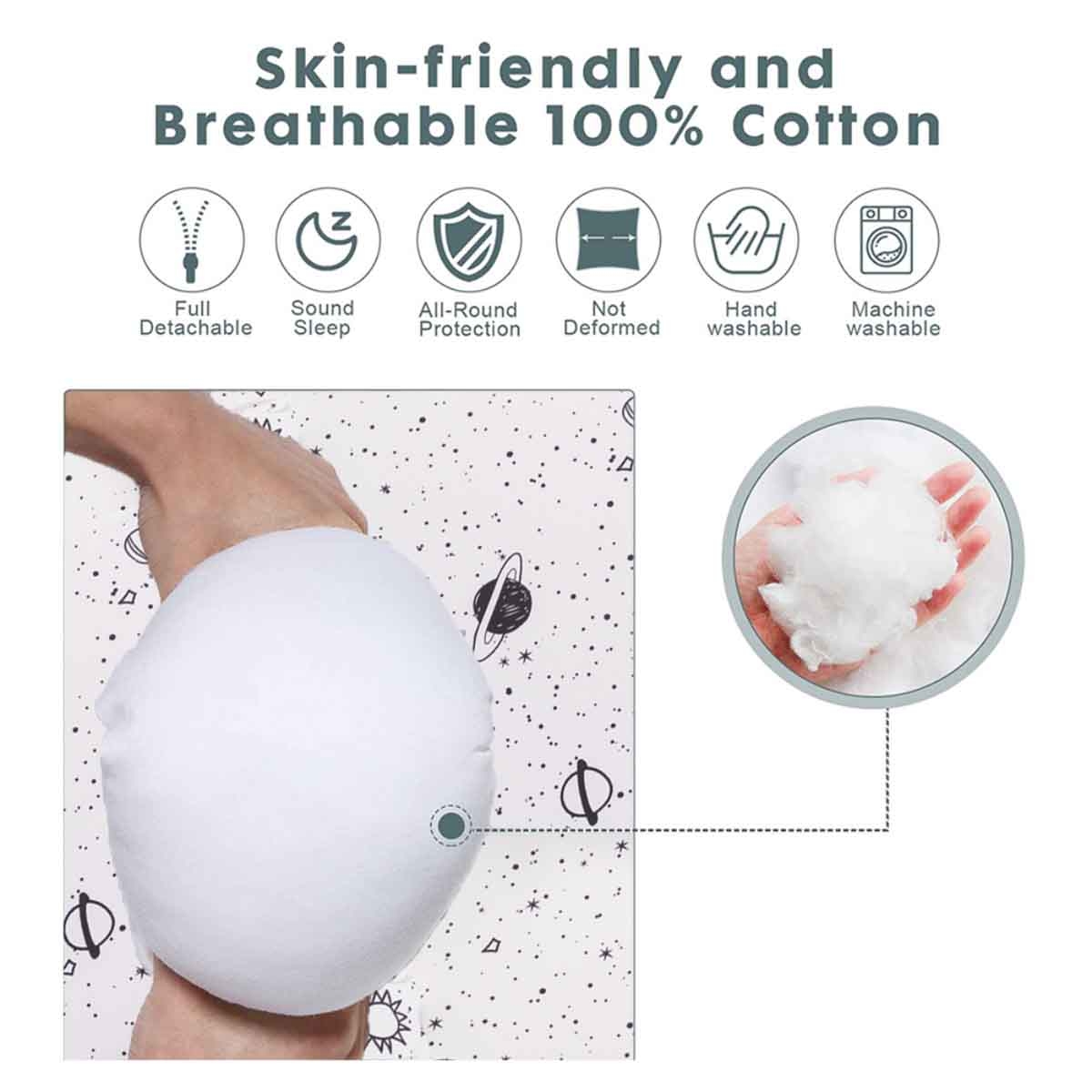 ليتل ستوري سرير استرخاء للمواليد بحشوة لينة وقابلة للتنفس — نقش المجرة للأطفال، 0–2 سنة