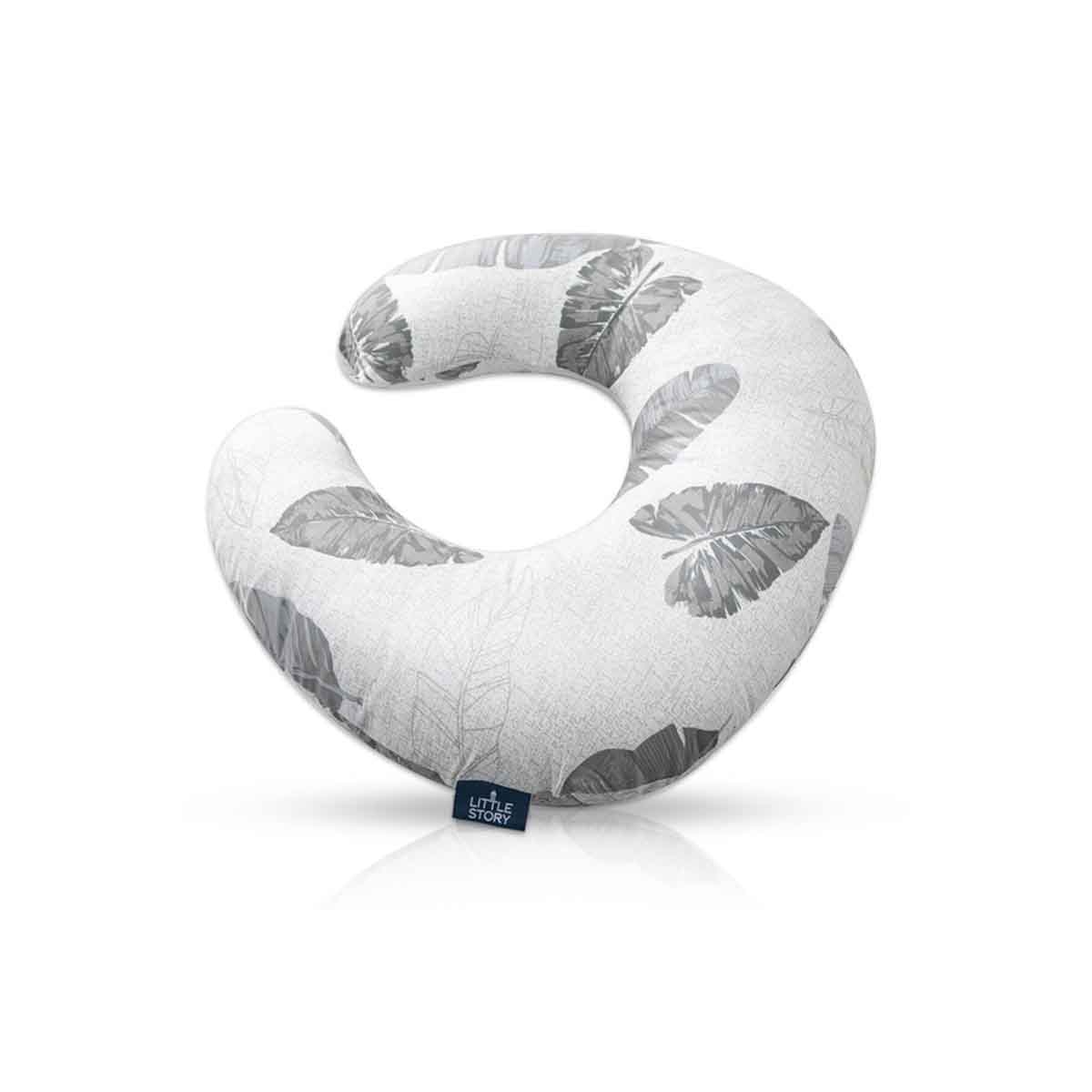 ليتل ستوري وسادة رضاعة وإطعام للأطفال بنقشة الأوراق، 0–2 سنة