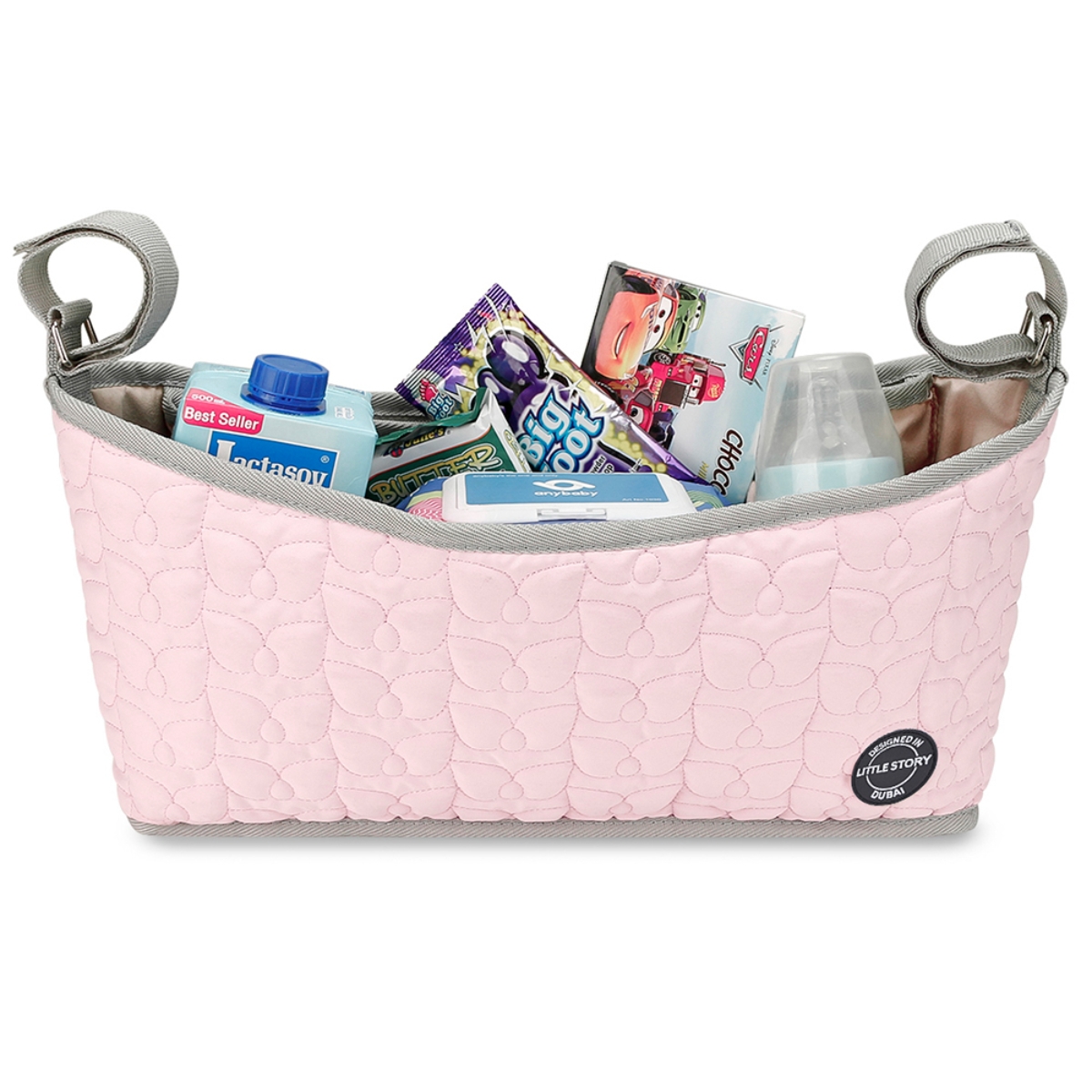 ليتل ستوري حقيبة عربة مبطنة فاخرة باللون الوردي للأطفال من عمر 0 إلى 2 سنة