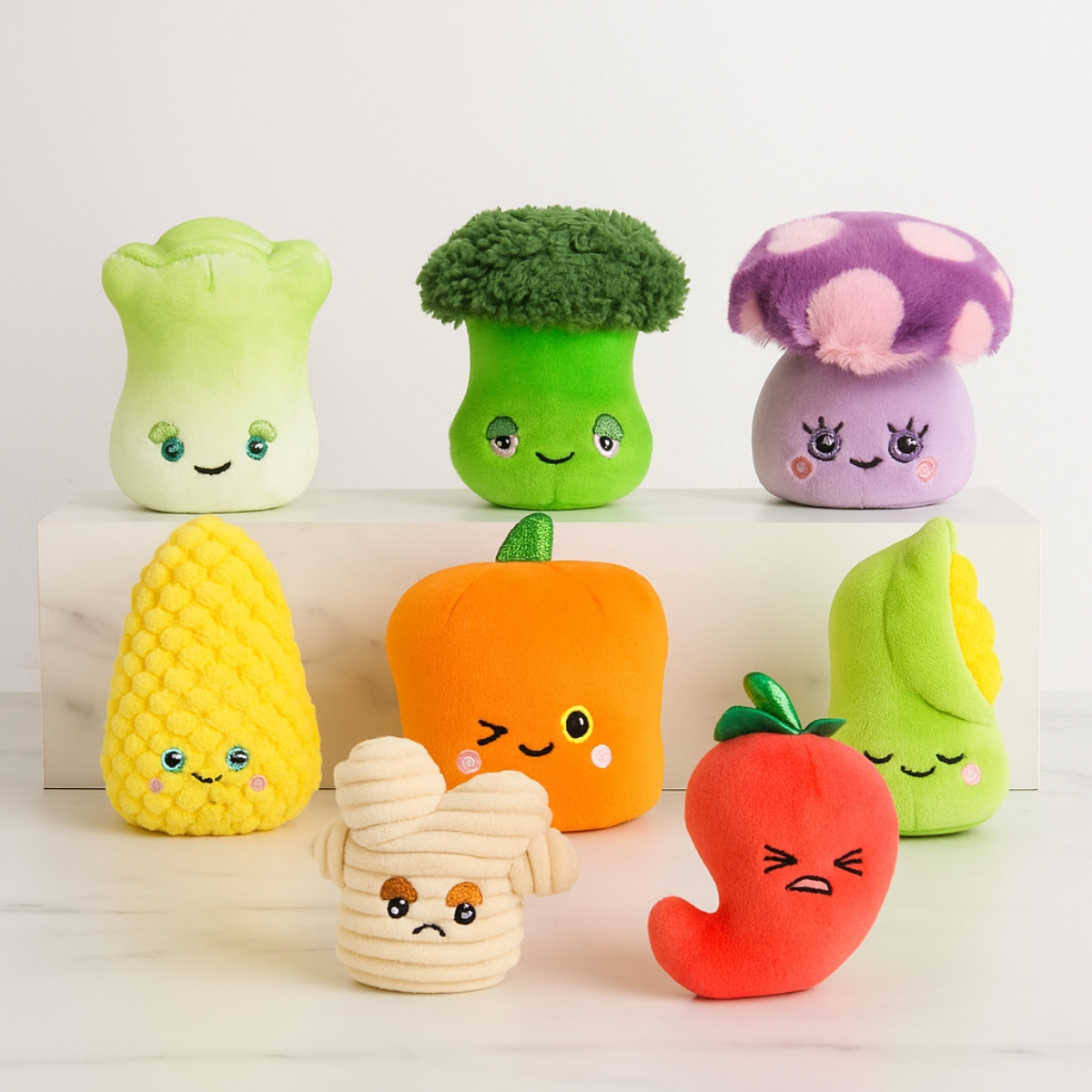 ليفينج أون ذا فيج لعبة محشوة خضروات متنوعة بأشكال مختلفة بحجم 3 إنش للجنسين، 3-4 سنوات