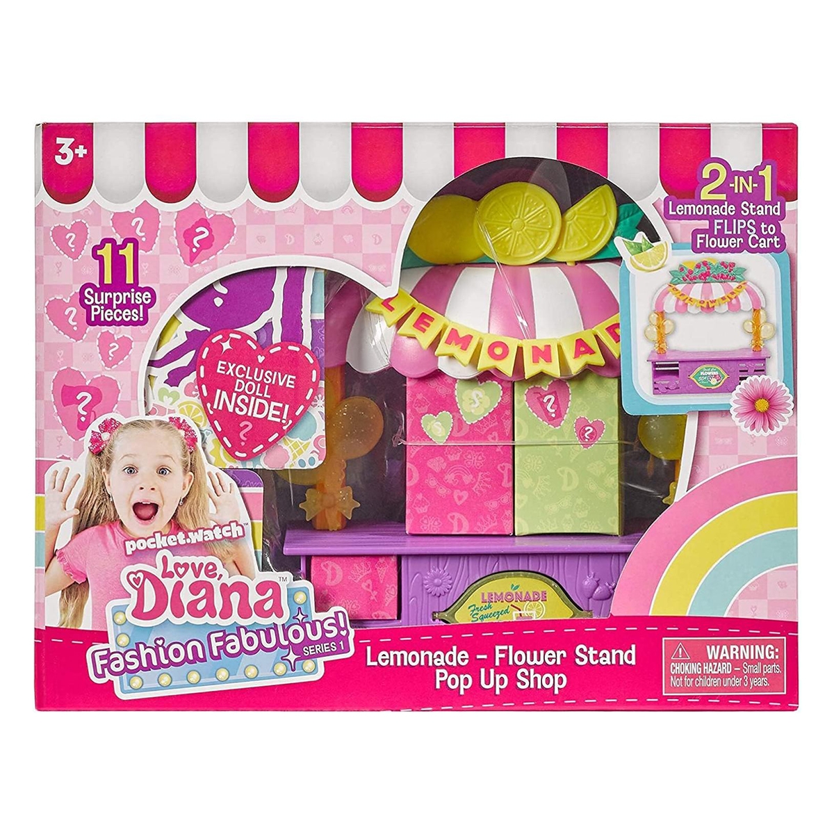 لوف، ديانا دمية بحجم 3.5 إنش ومجموعة لعب متنوعة للبنات من عمر 3 إلى 4 سنوات