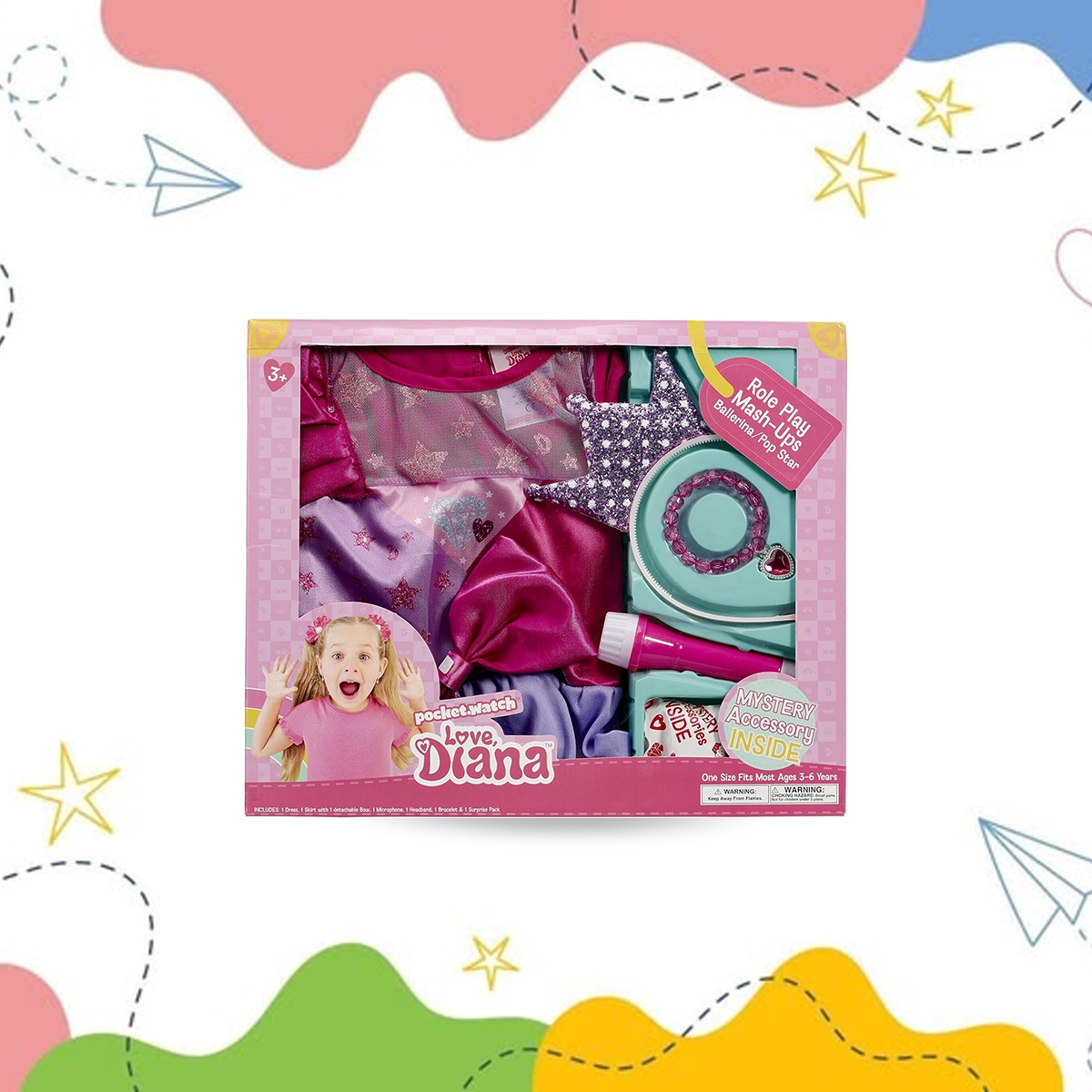 لوڤ ديانا مجموعة تنكرية راقصة الباليه والنجمة للبنات، 3-4 سنوات