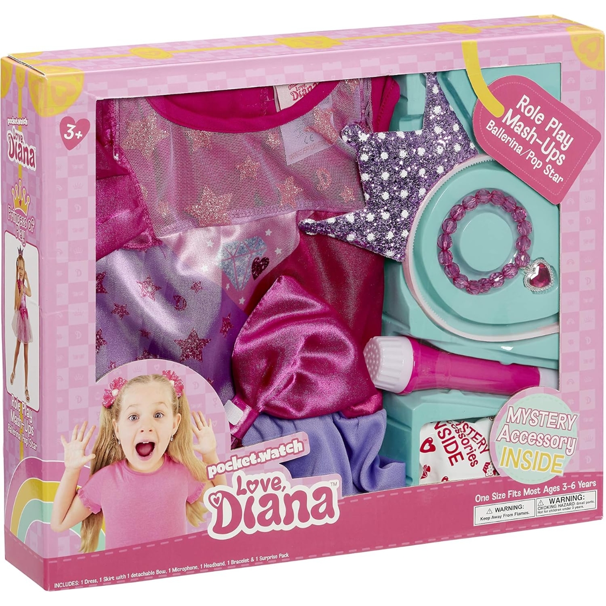 لوڤ ديانا مجموعة تنكرية راقصة الباليه والنجمة للبنات، 3-4 سنوات