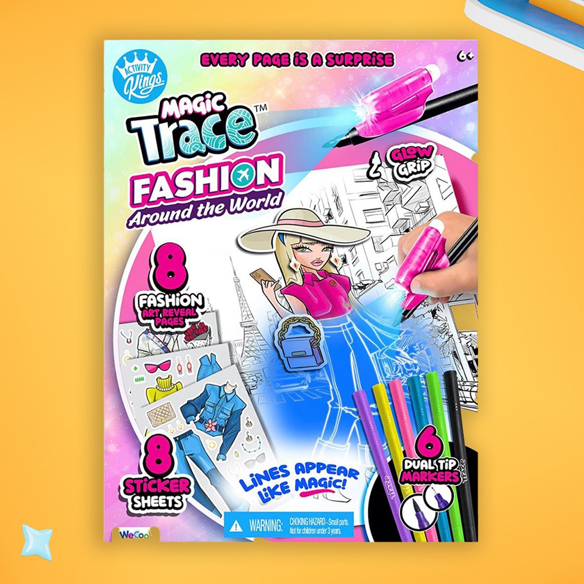 ماجيك تريس مجموعة تلوين إبداعي للأزياء للبنات، من 5 إلى 7 سنوات