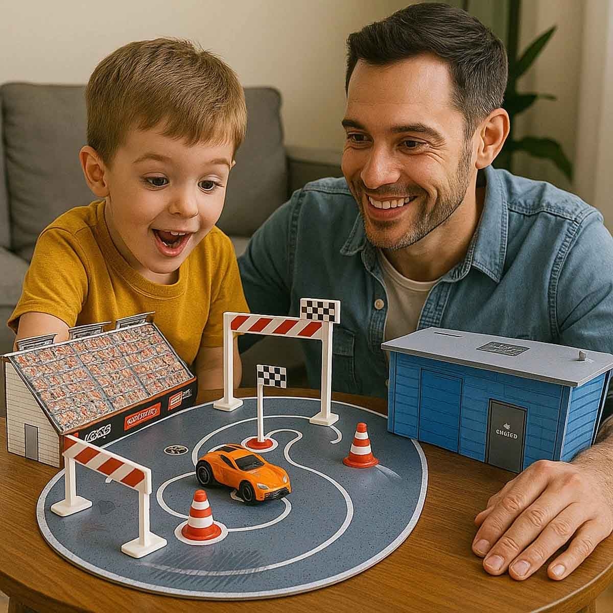 مايستو مجموعة مسار سباق رقم 8 للتركيب واللعب مع مركبة دايكاست فريش ميتال، للأولاد، 3-4 سنوات