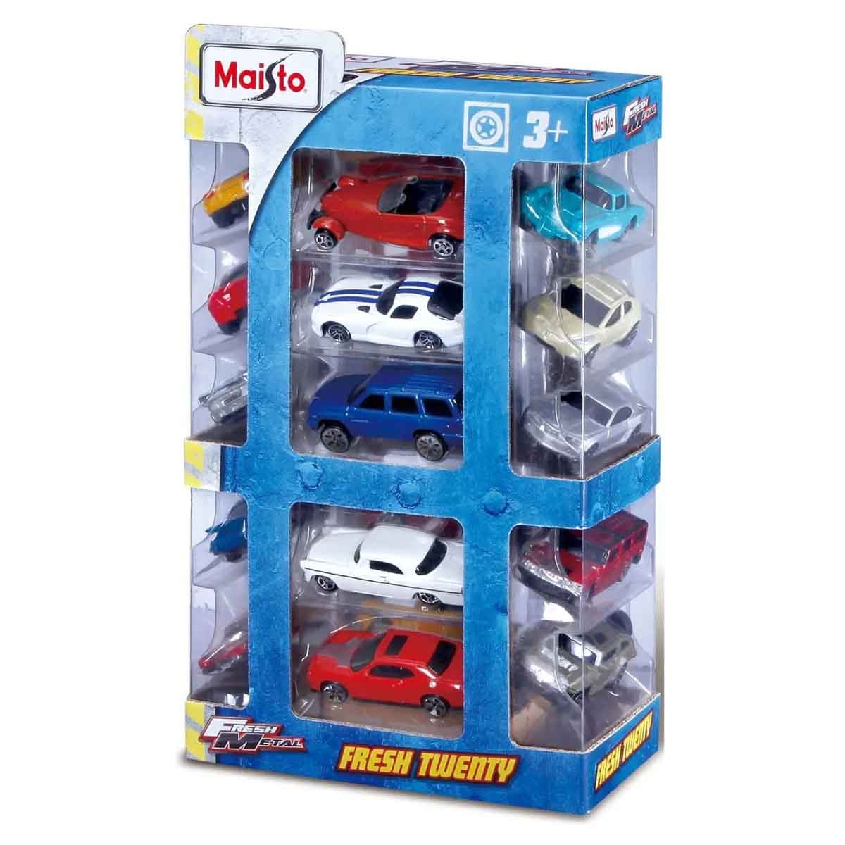 مايستو مجموعة مسار حلقة مزدوجة فريش ميتال 100 مع مركبة دايكاست فريش ميتال، للأولاد، 3-4 سنوات