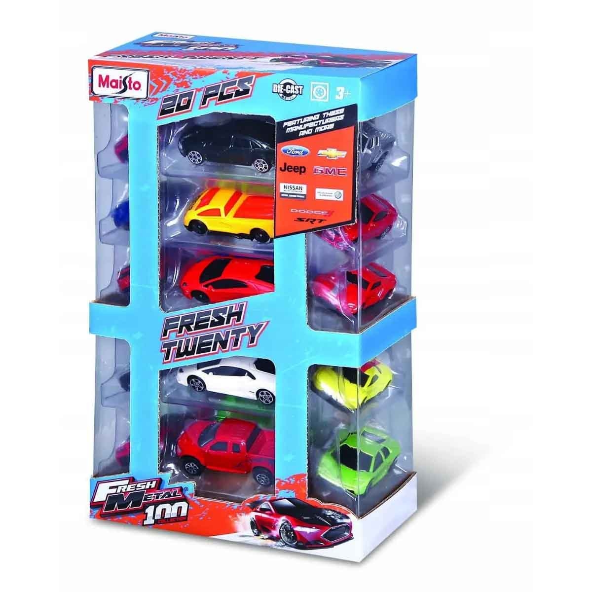 مايستو مجموعة مسار حلقة مزدوجة فريش ميتال 100 مع مركبة دايكاست فريش ميتال، للأولاد، 3-4 سنوات