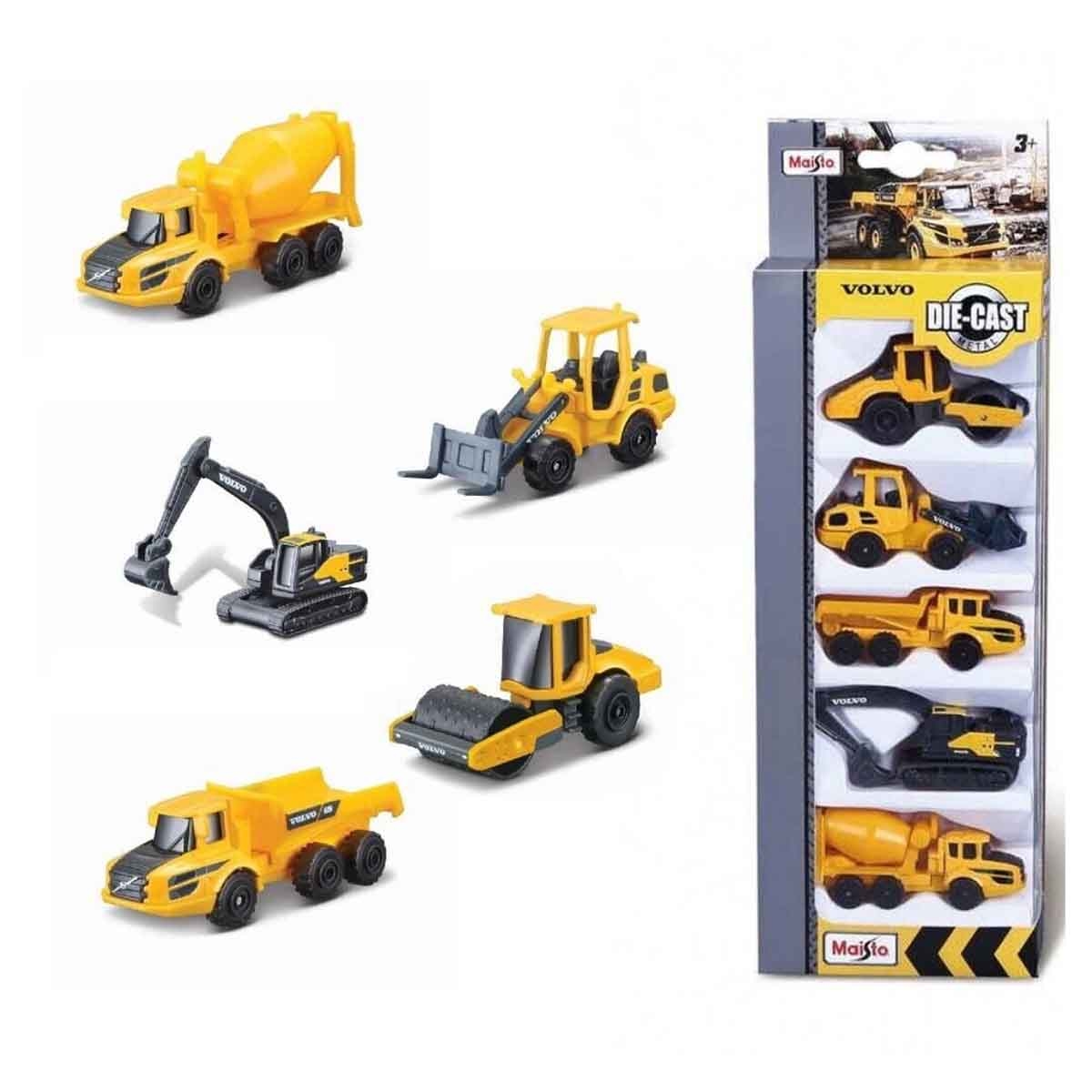 مايستو مجموعة موقع البناء للعب مع مركبة دايكاست فولفو للبناء، للأولاد، 3-4 سنوات