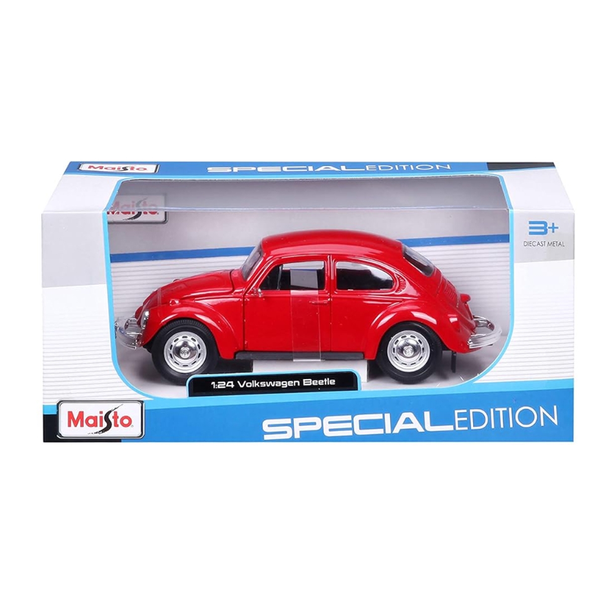 مايستو سيارة دايكاست فولكس فاجن بيتل خضراء بمقياس 1:24 للأولاد، من عمر 3 إلى 4 سنوات