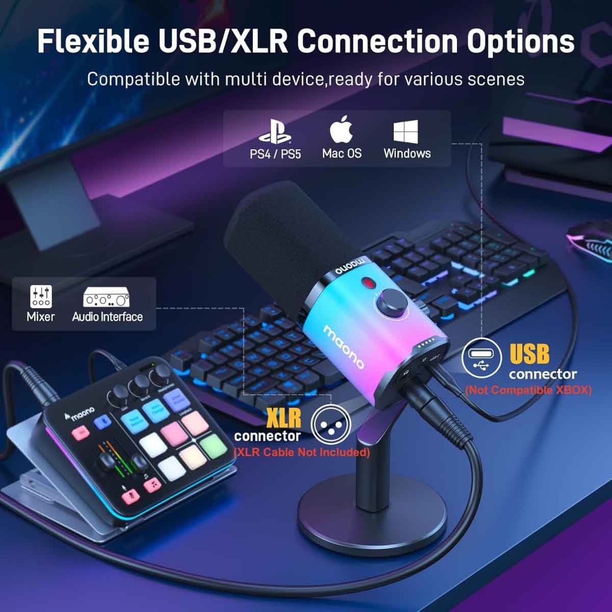 ماونوكاستر PD100X ميكروفون دايناميك USB/XLR