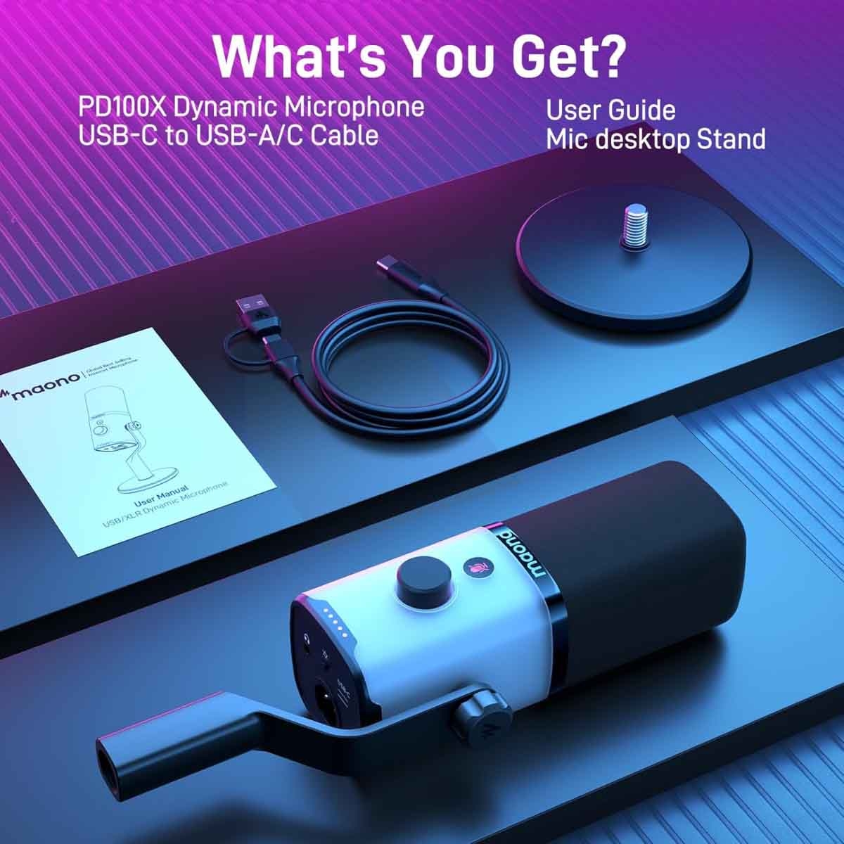 ماونوكاستر PD100X ميكروفون دايناميك USB/XLR