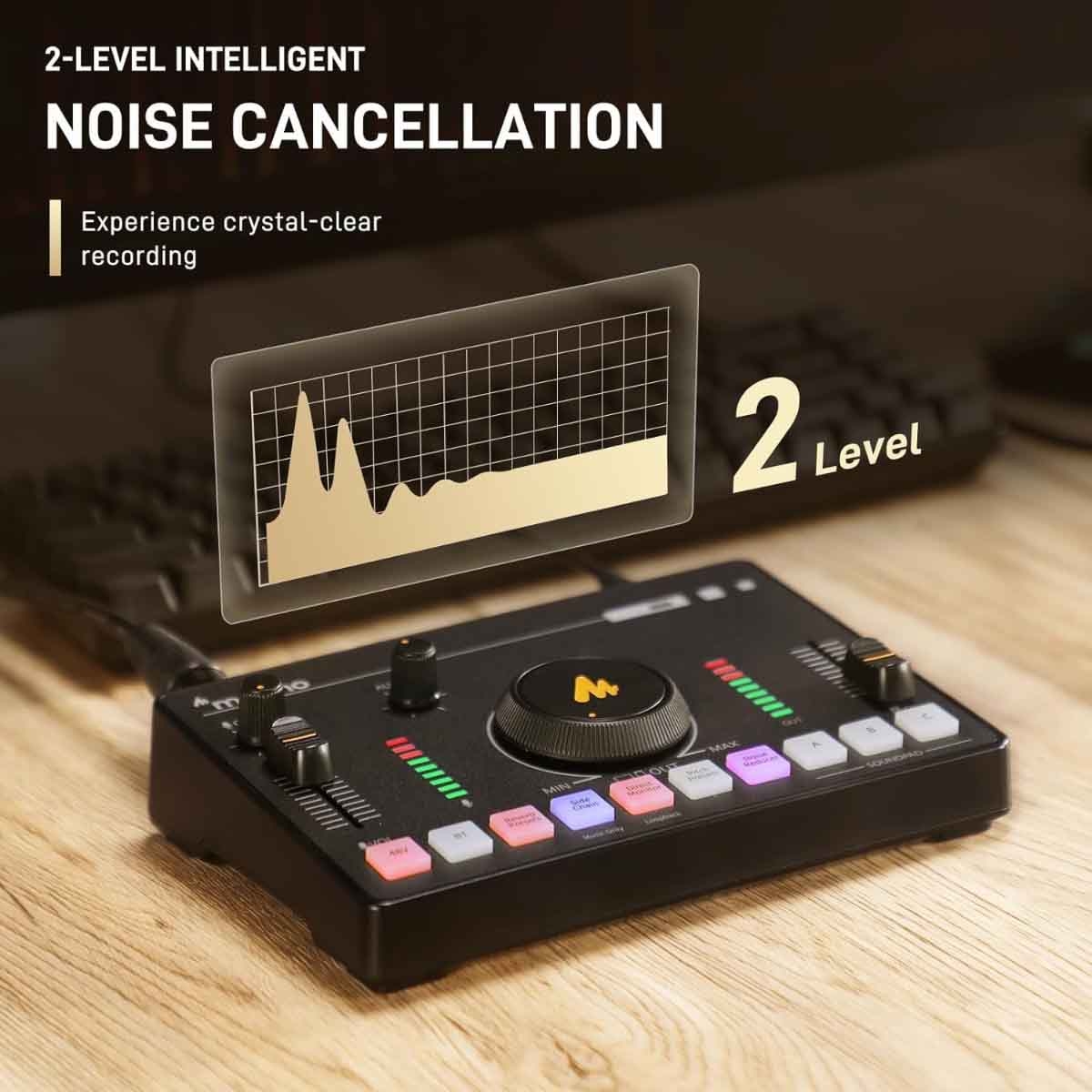 ماونوكاستر AMC2 NEO أسود ميكسر صوت للبث المباشر