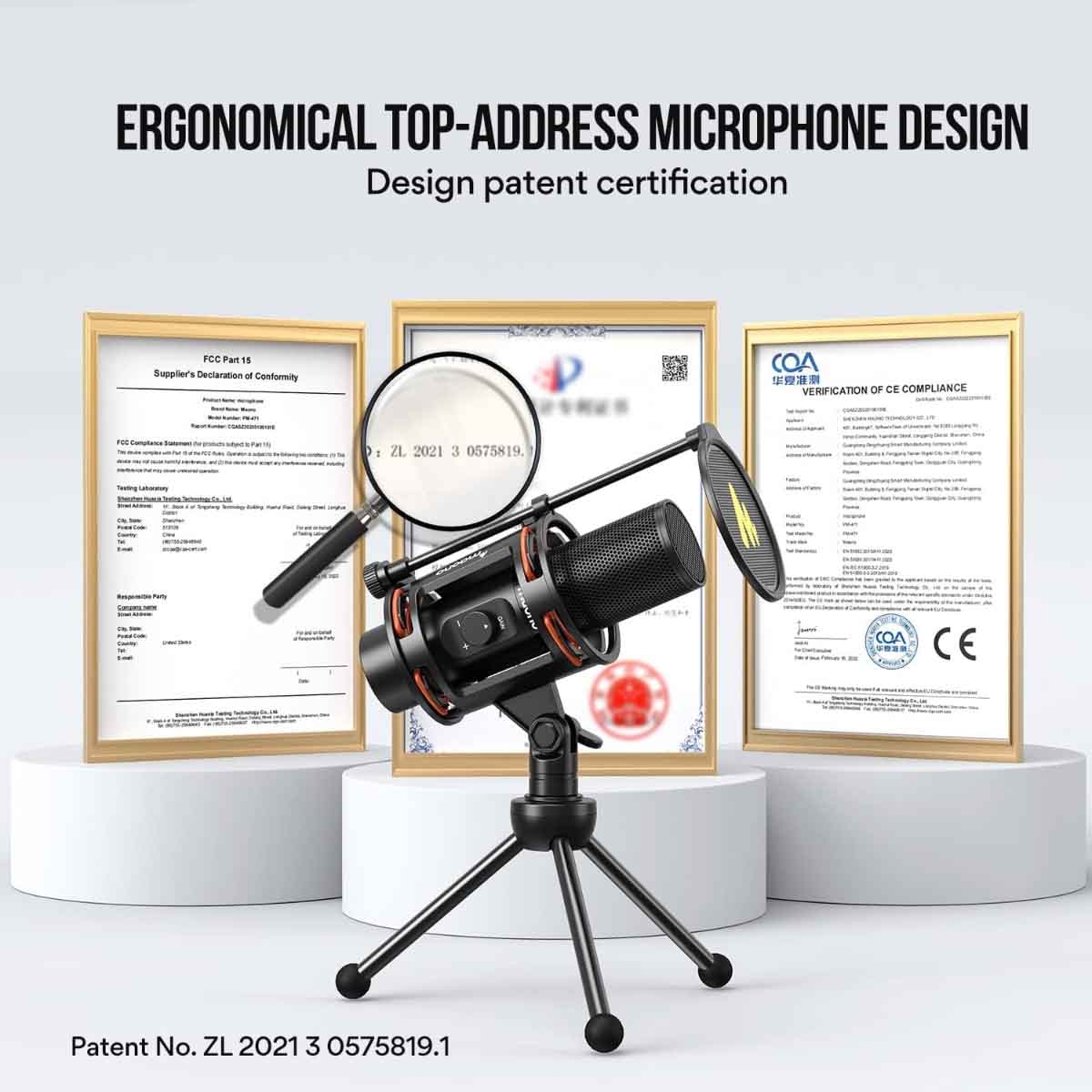 ماونوكاستر AU-PM471TS حزمة ميكروفون استوديو USB